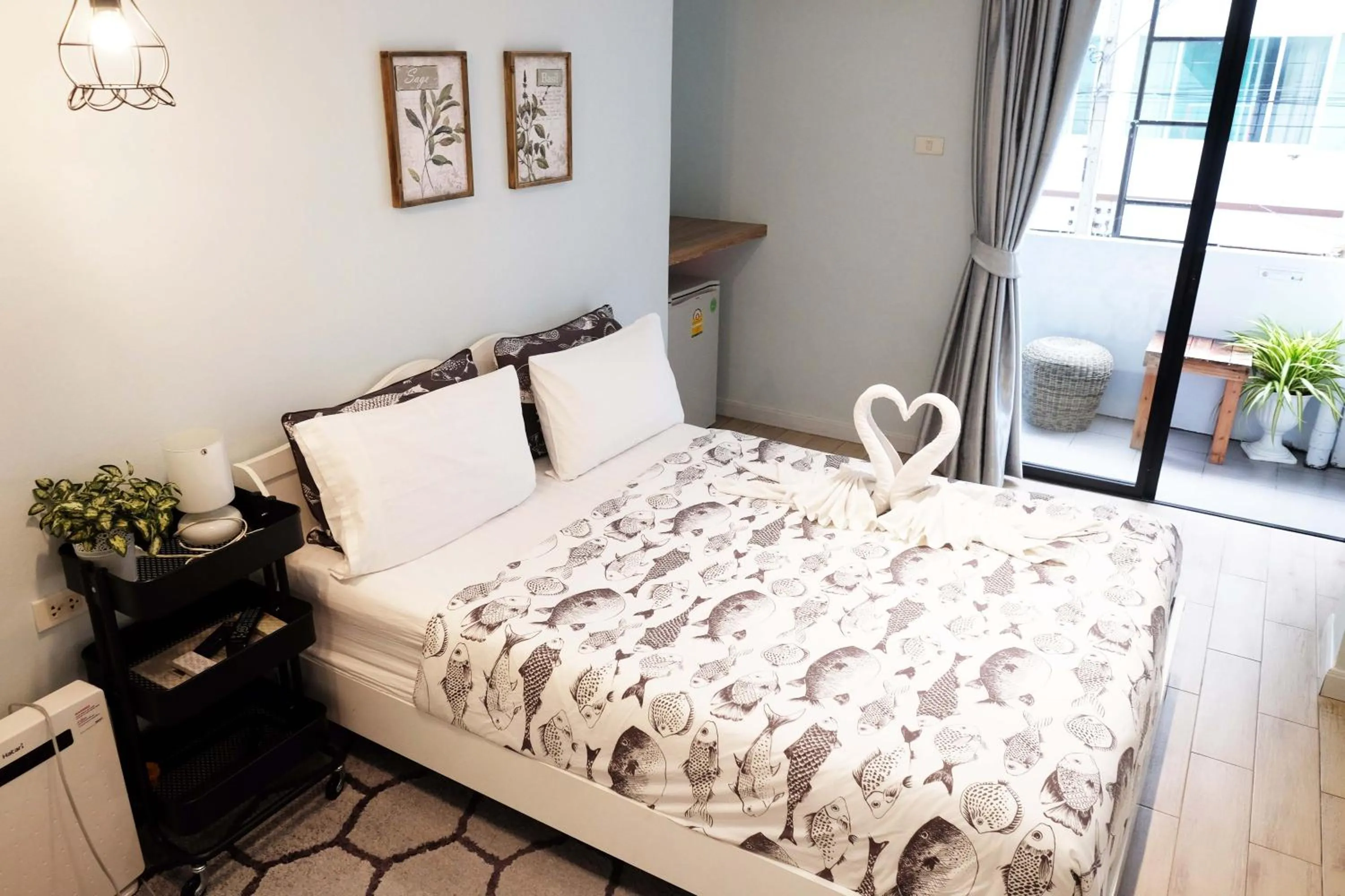 Bed in Sea Sand Trees