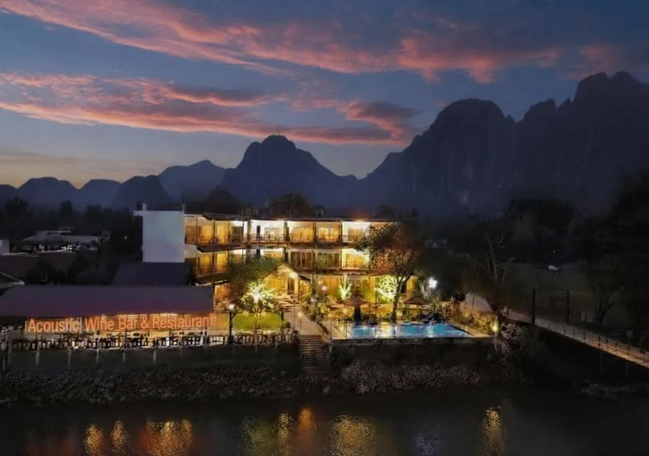 Property building in Intimate Riverside Resort Vang Vieng