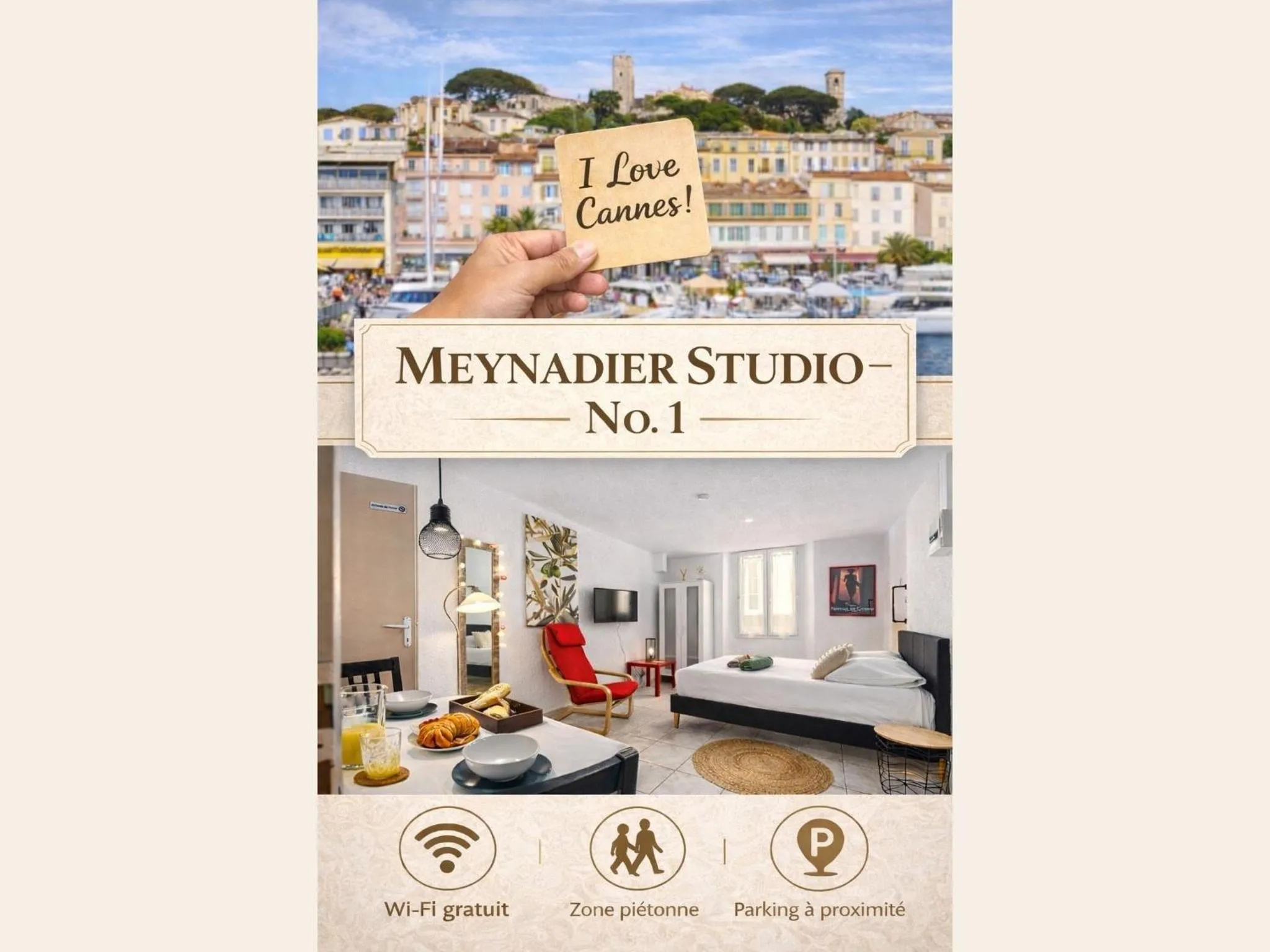 One-Bedroom Apartment in Studio plage et palais Cannes meynadier 1