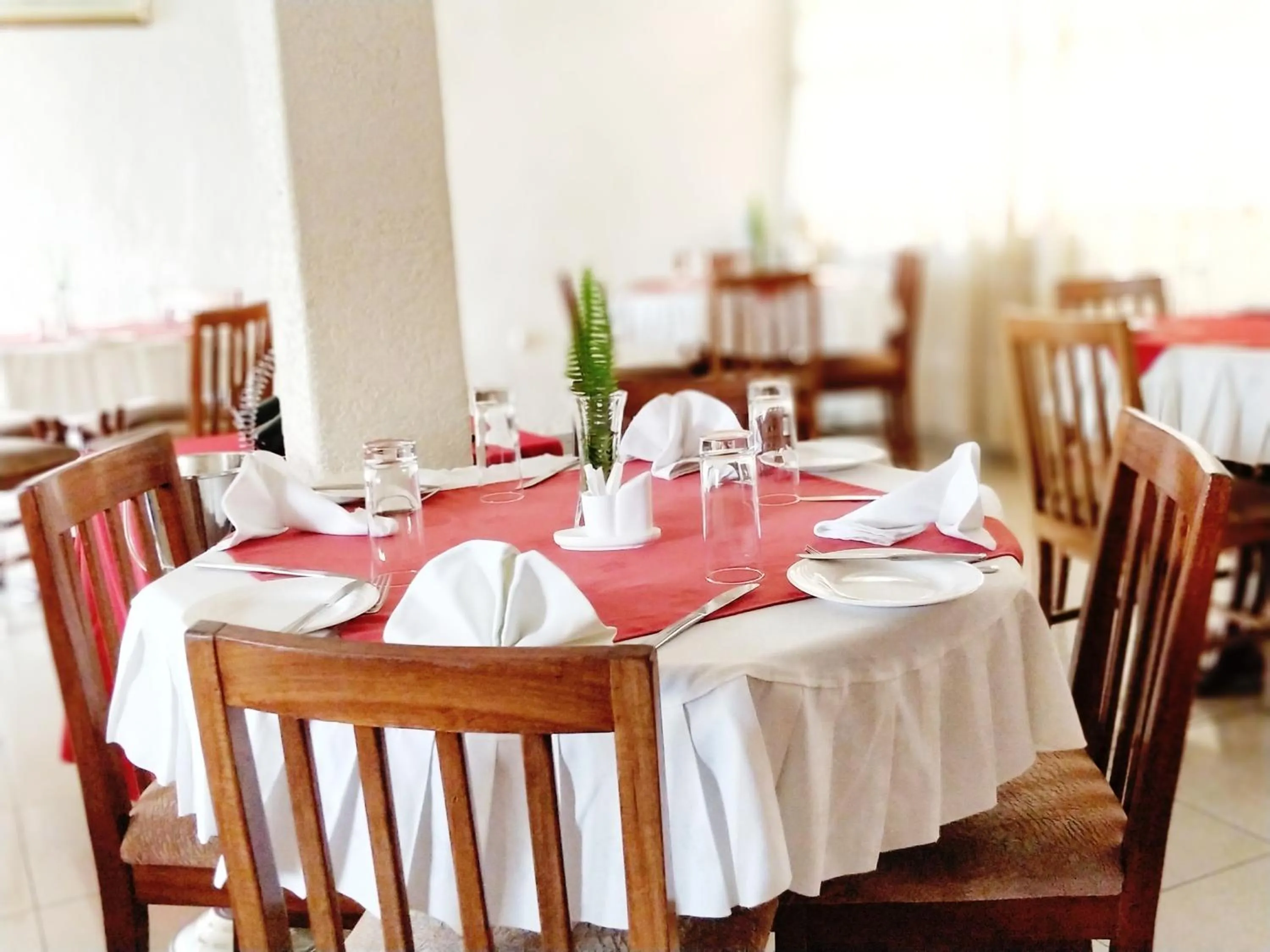 Dining area in Virunga Hotel