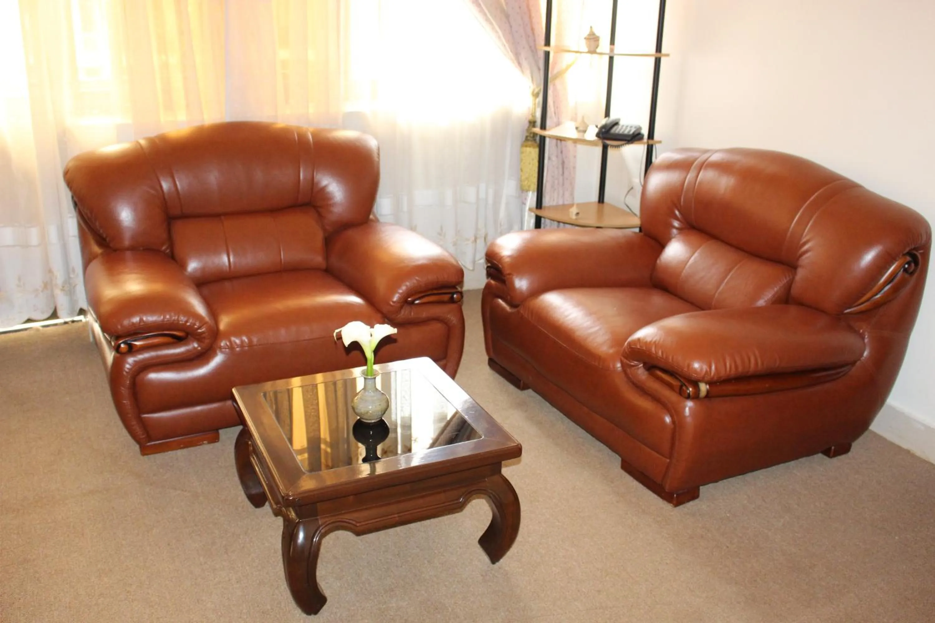 Living room in Virunga Hotel