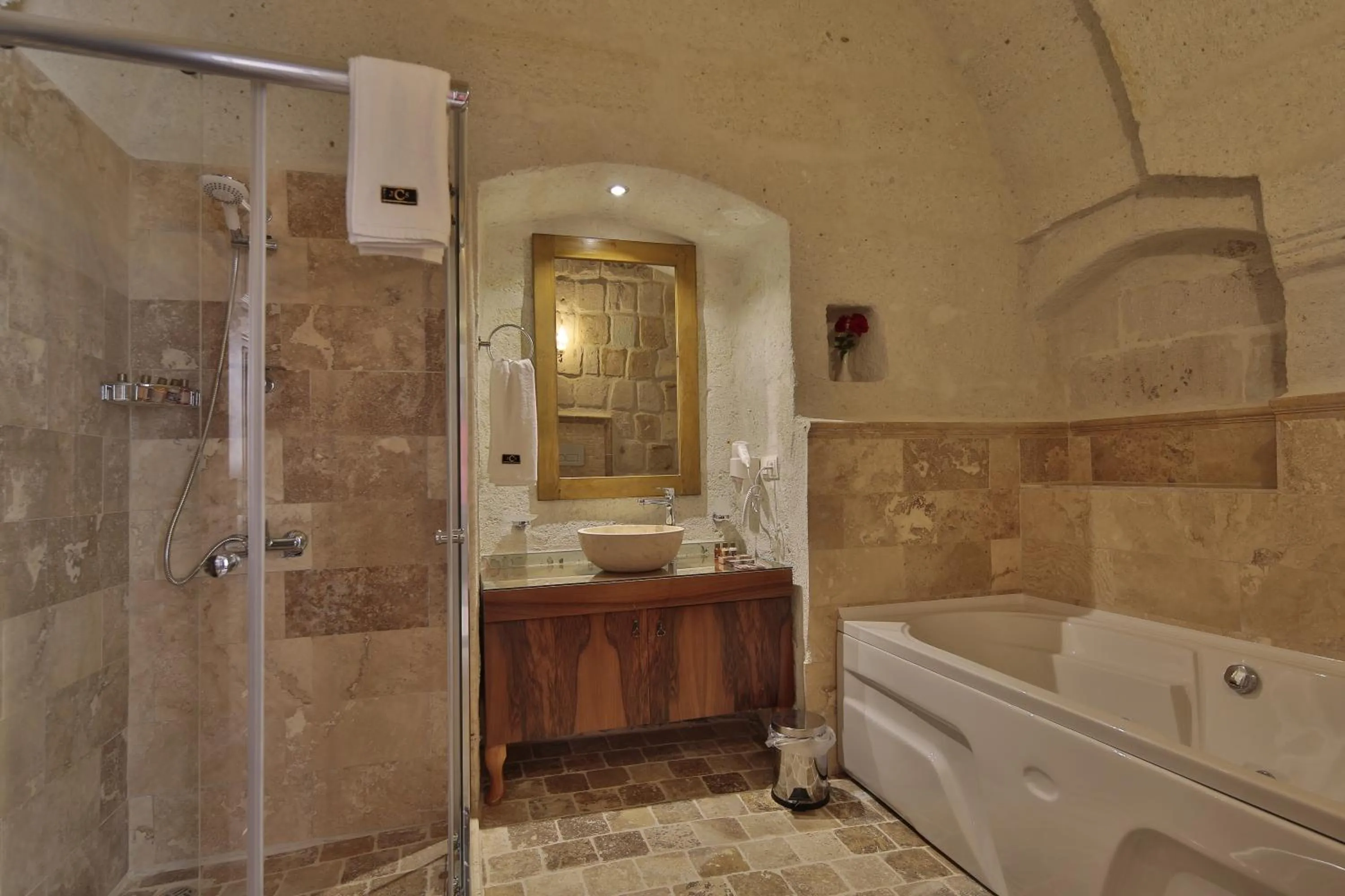 Shower in Jacob's Cave Suites - Cappadocia