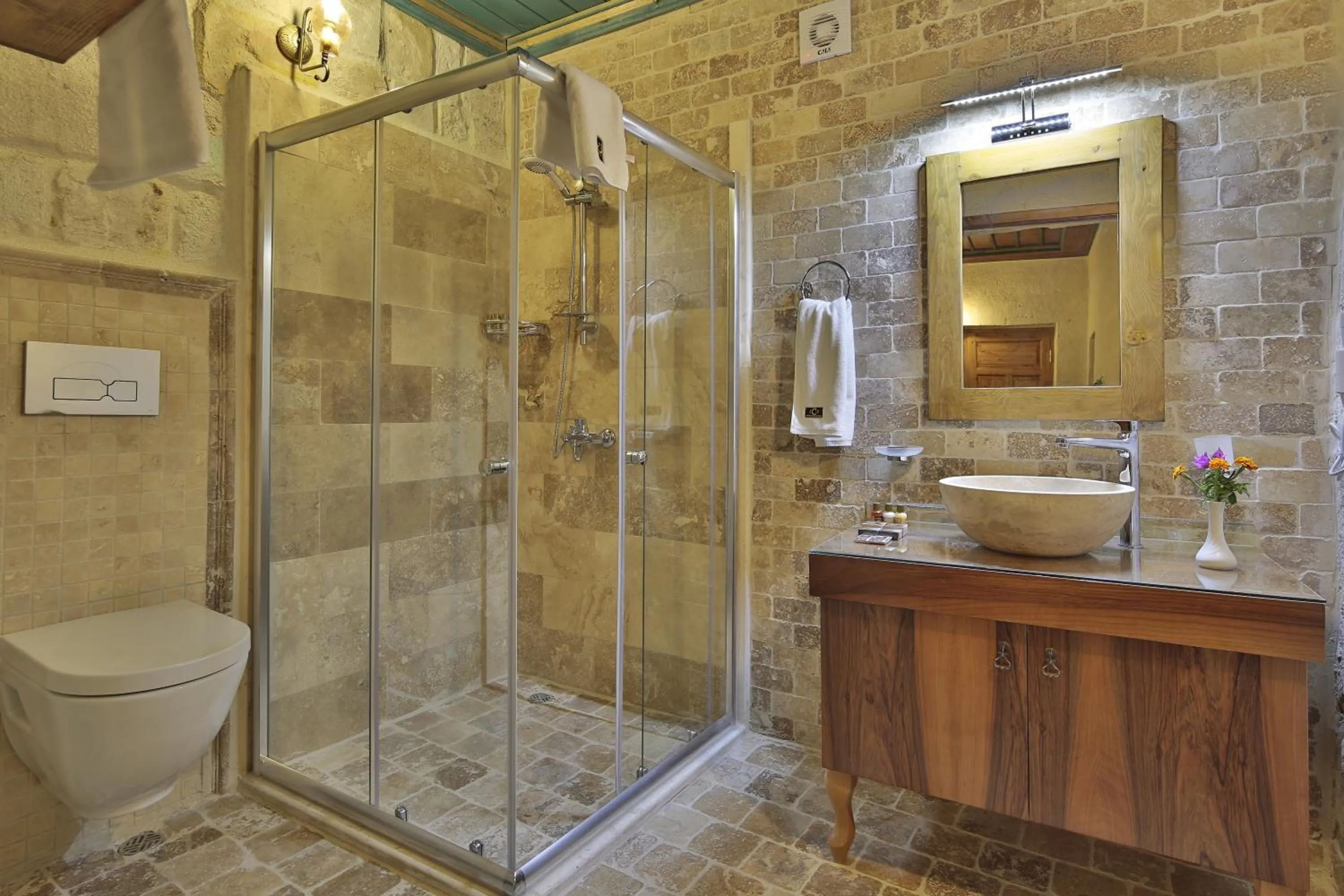 Shower in Jacob's Cave Suites - Cappadocia