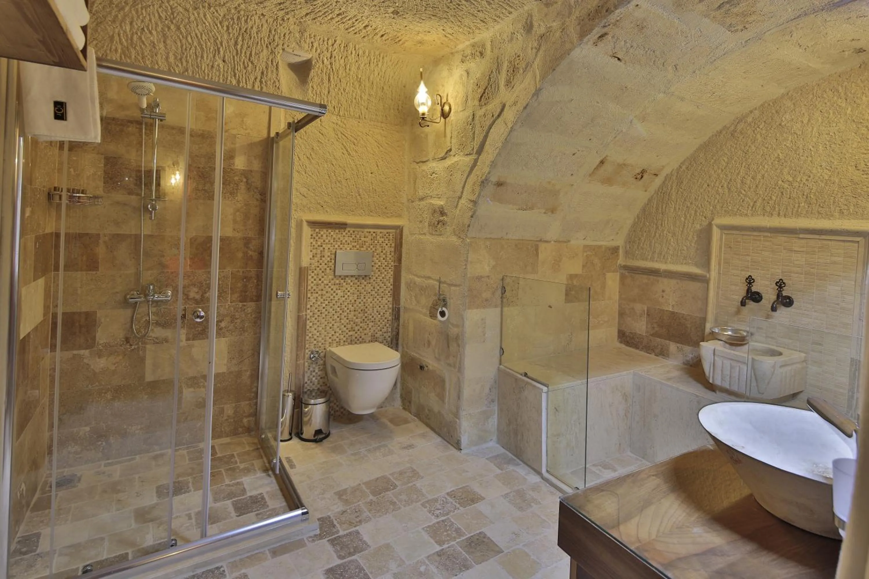 Shower in Jacob's Cave Suites - Cappadocia