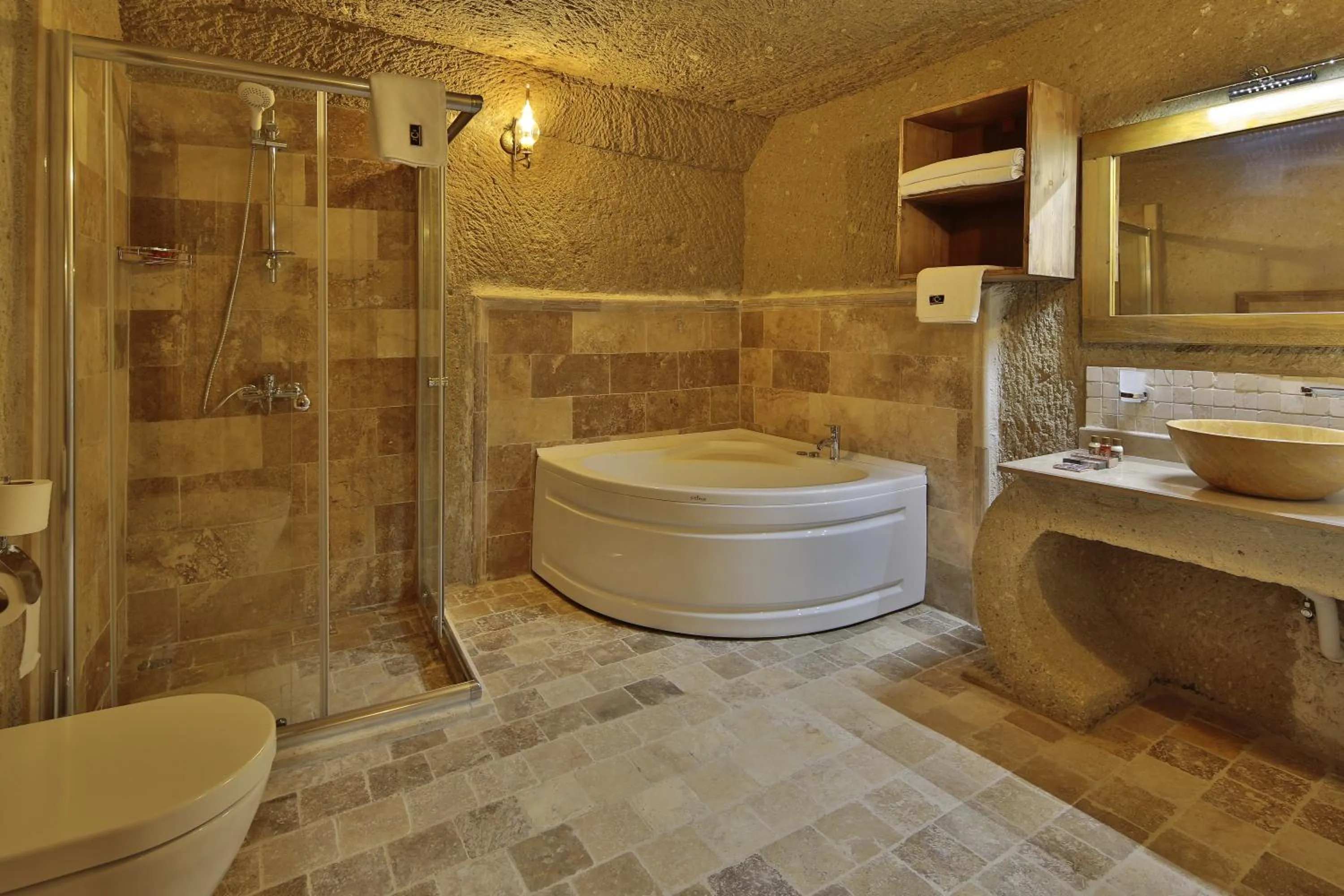 Shower in Jacob's Cave Suites - Cappadocia