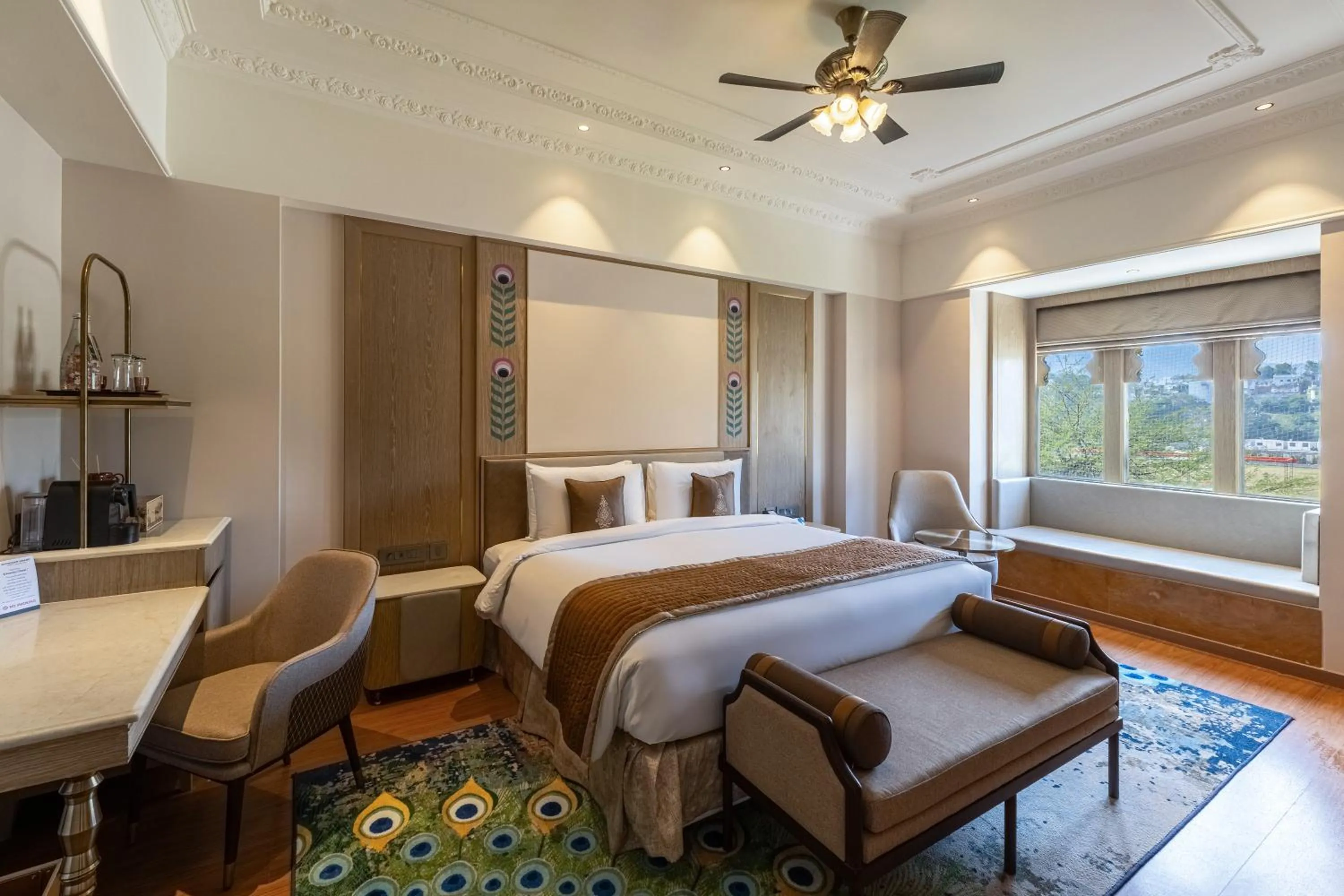 Bedroom, Bed in Wyndham Grand Udaipur Fateh Sagar Lake - Pure Vegetarian Resort