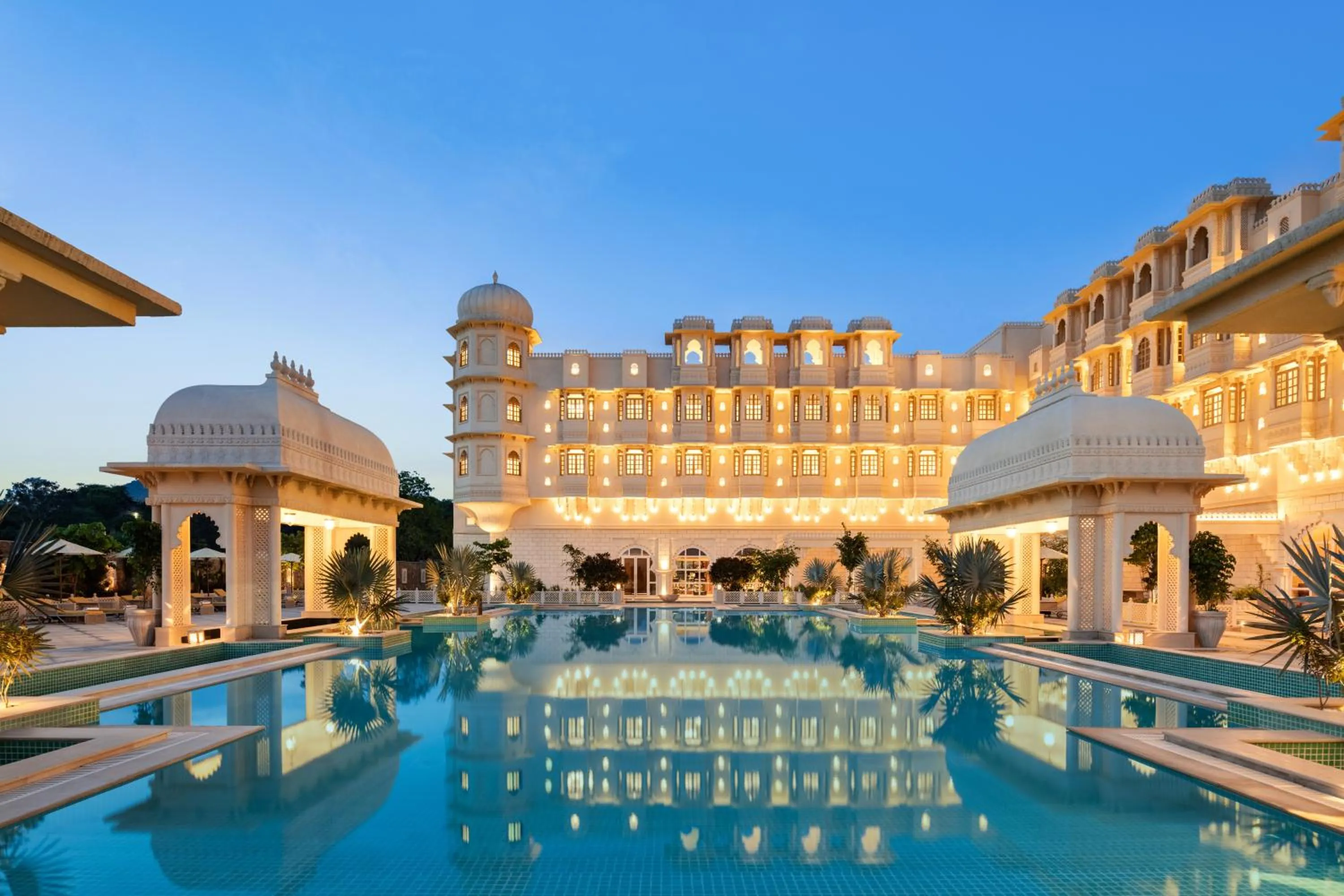 Pool view in Wyndham Grand Udaipur Fateh Sagar Lake - Pure Vegetarian Resort