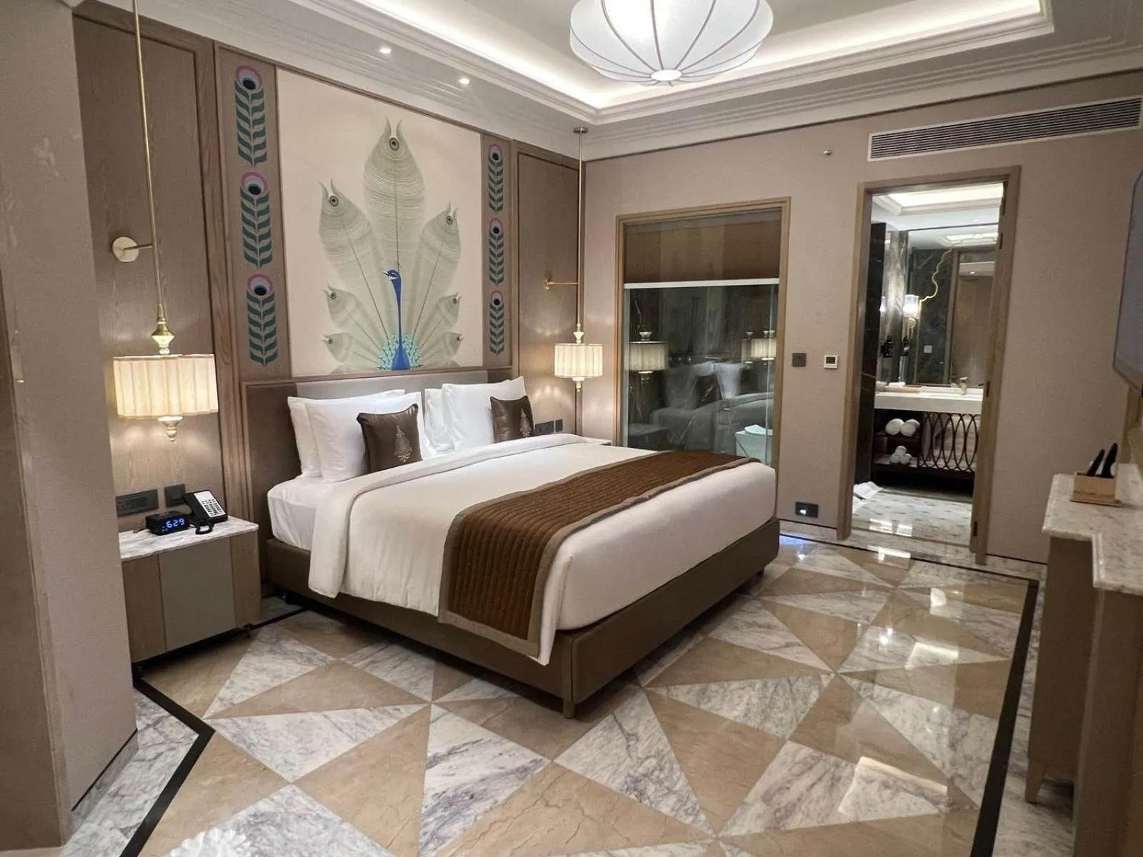 Bed in Wyndham Grand Udaipur Fateh Sagar Lake - Pure Vegetarian Resort