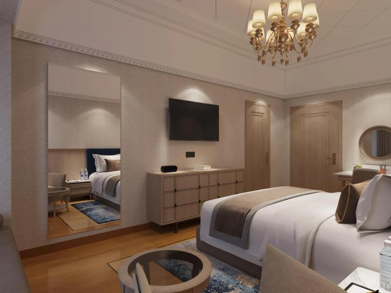 Bedroom, Bed in Wyndham Grand Udaipur Fateh Sagar Lake - Pure Vegetarian Resort