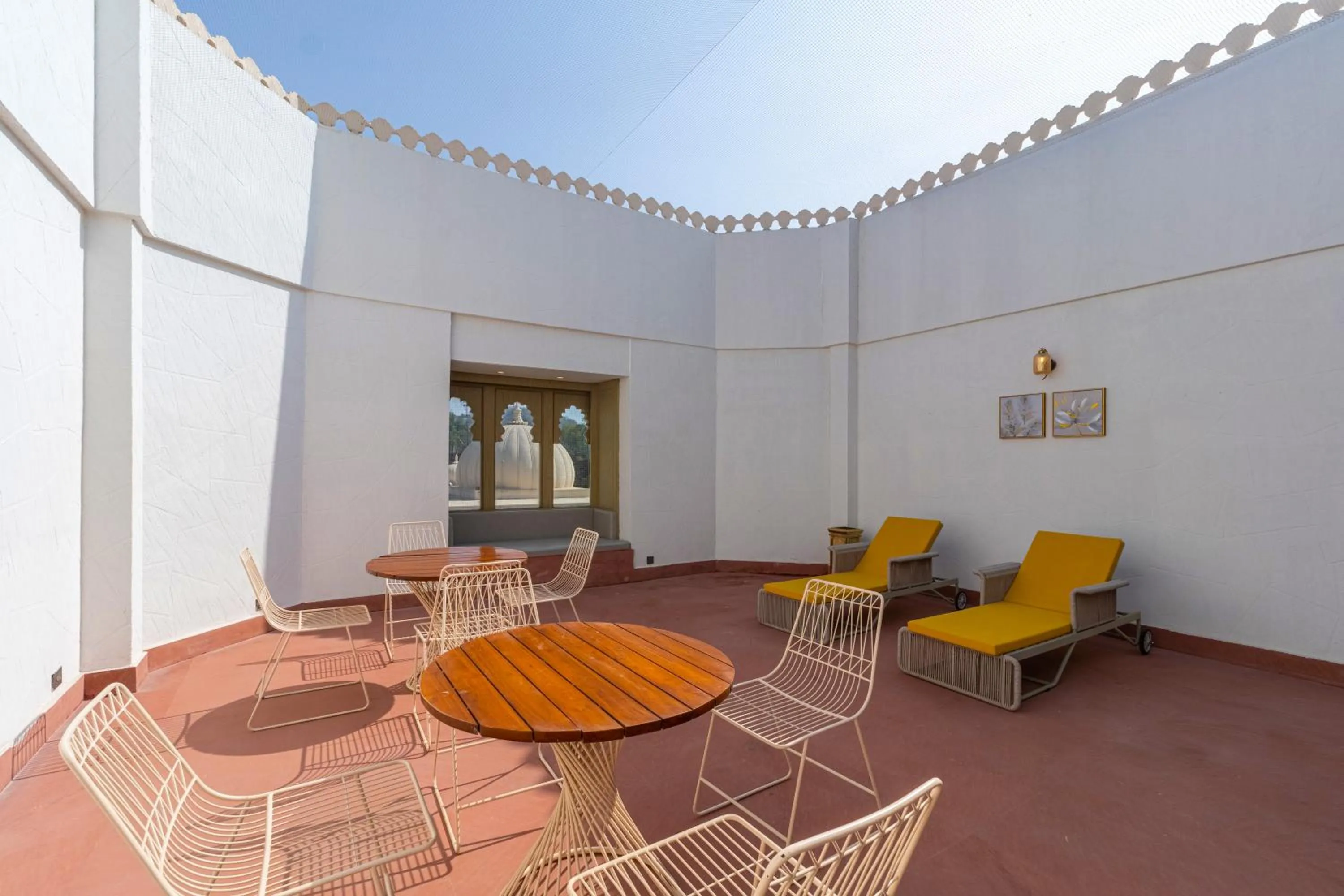 Patio in Wyndham Grand Udaipur Fateh Sagar Lake - Pure Vegetarian Resort