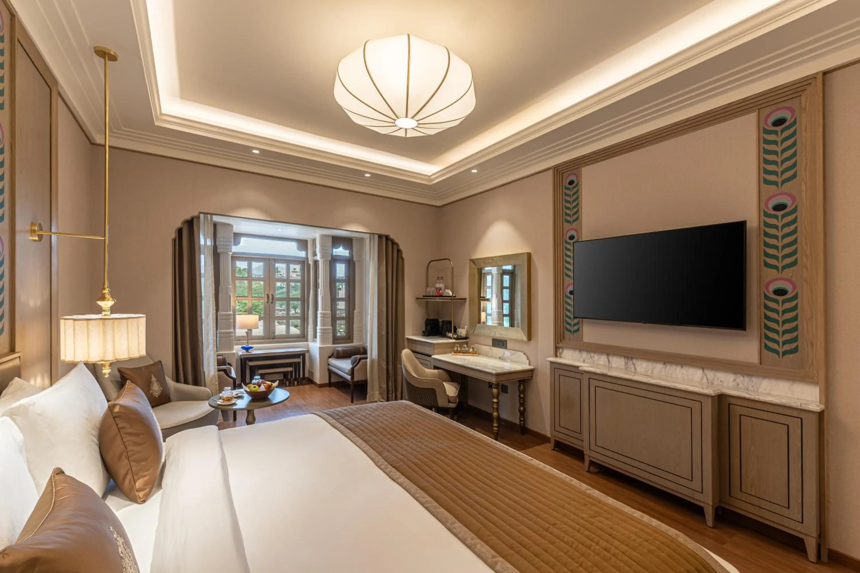 Bed in Wyndham Grand Udaipur Fateh Sagar Lake - Pure Vegetarian Resort