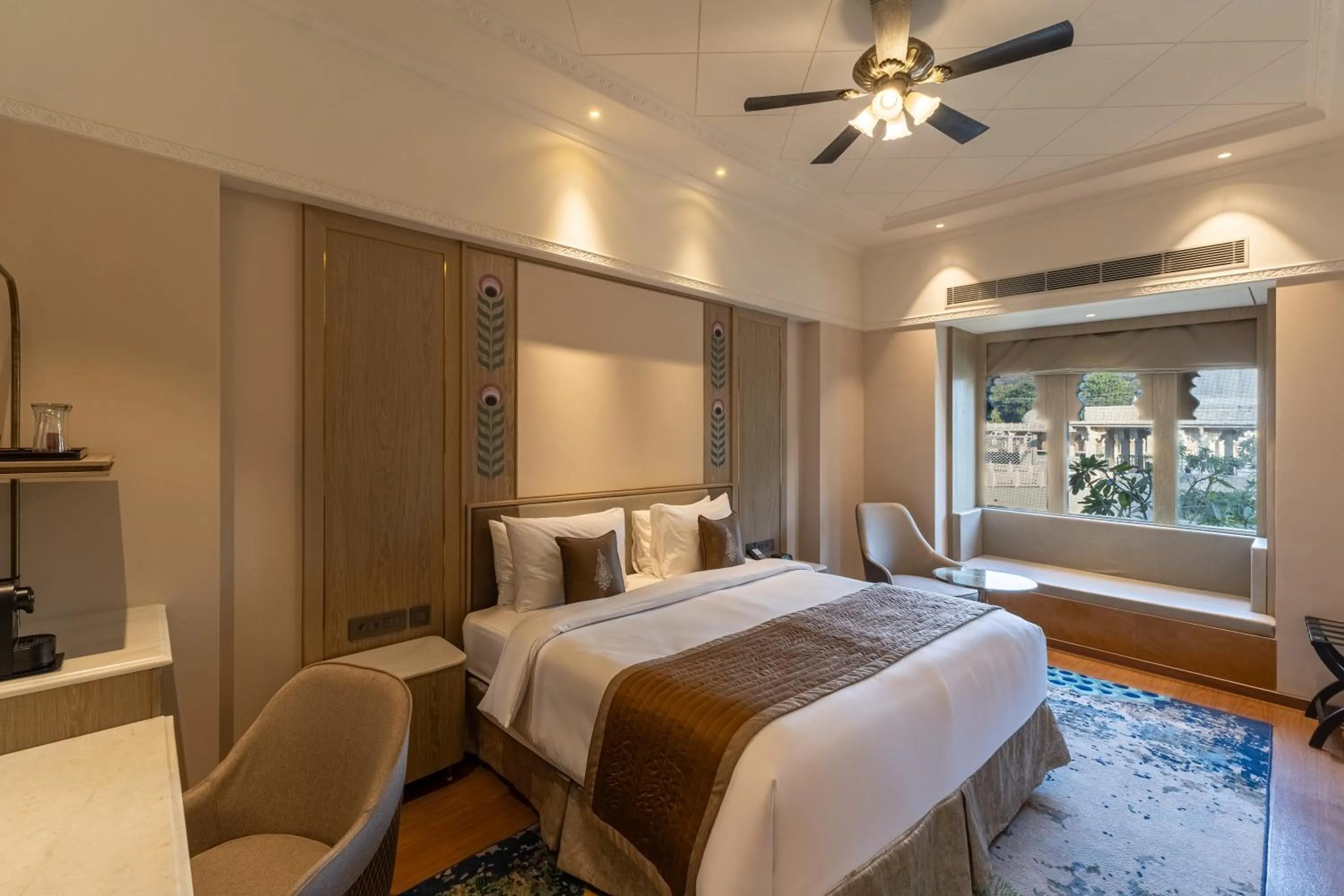 Photo of the whole room, Bed in Wyndham Grand Udaipur Fateh Sagar Lake - Pure Vegetarian Resort