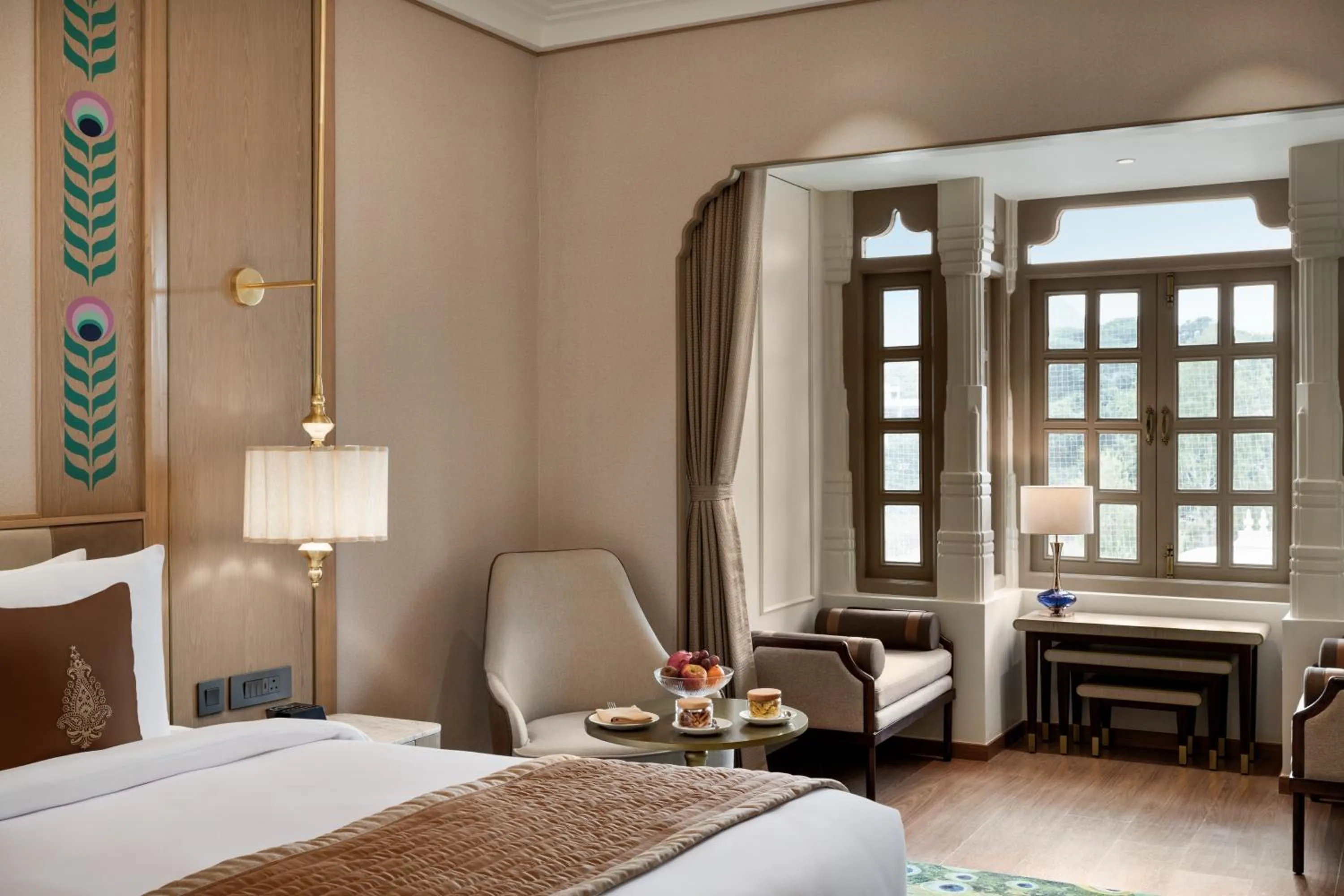 Guests, Bed in Wyndham Grand Udaipur Fateh Sagar Lake - Pure Vegetarian Resort