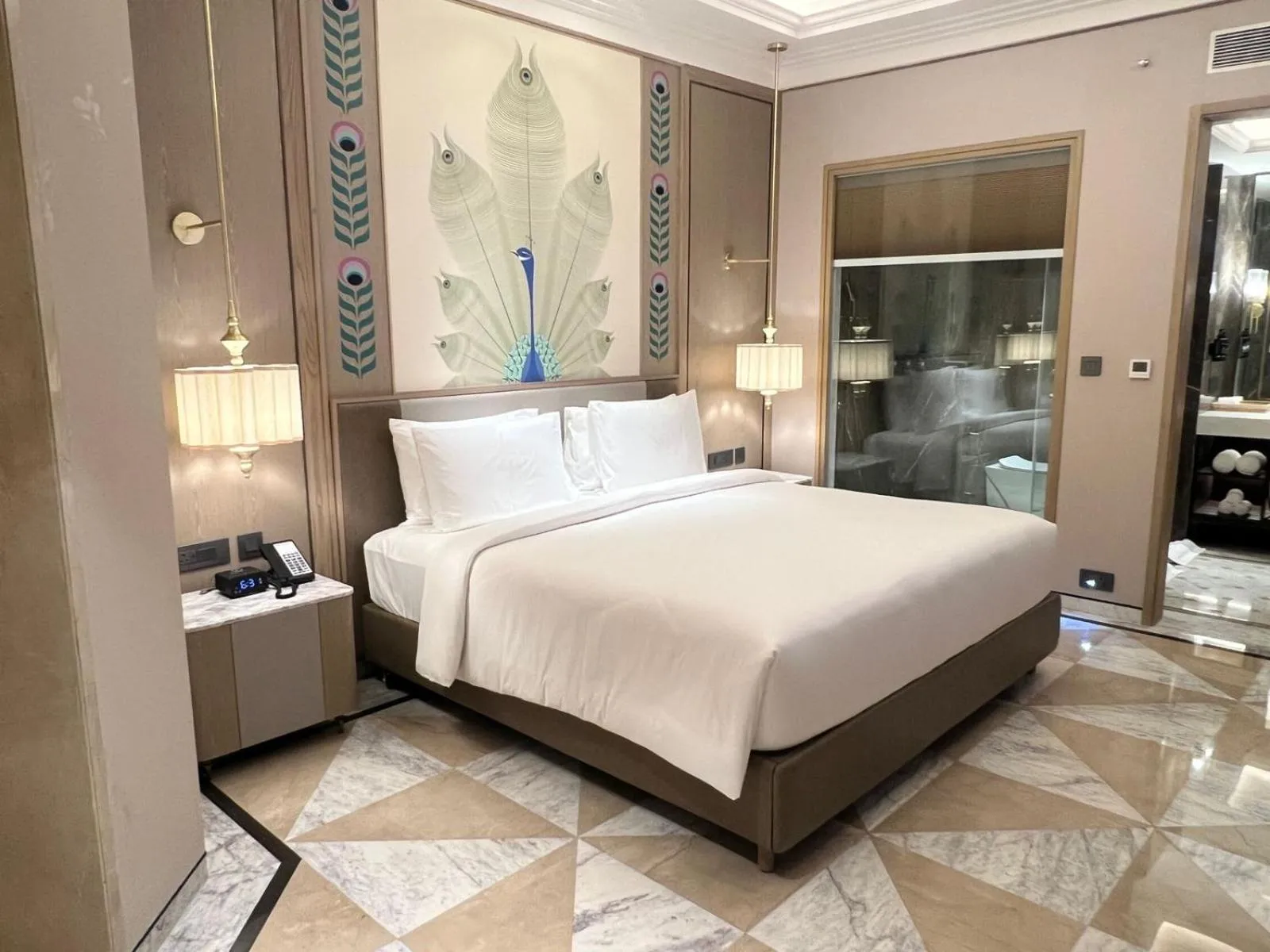 Bed in Wyndham Grand Udaipur Fateh Sagar Lake - Pure Vegetarian Resort