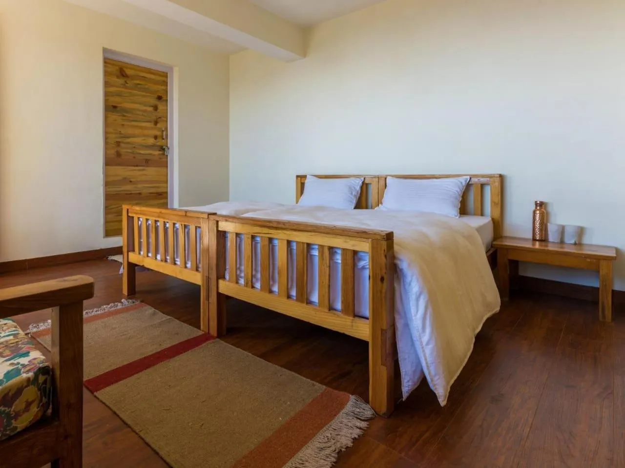 Bed in Kasar Rainbow Yoga Retreat