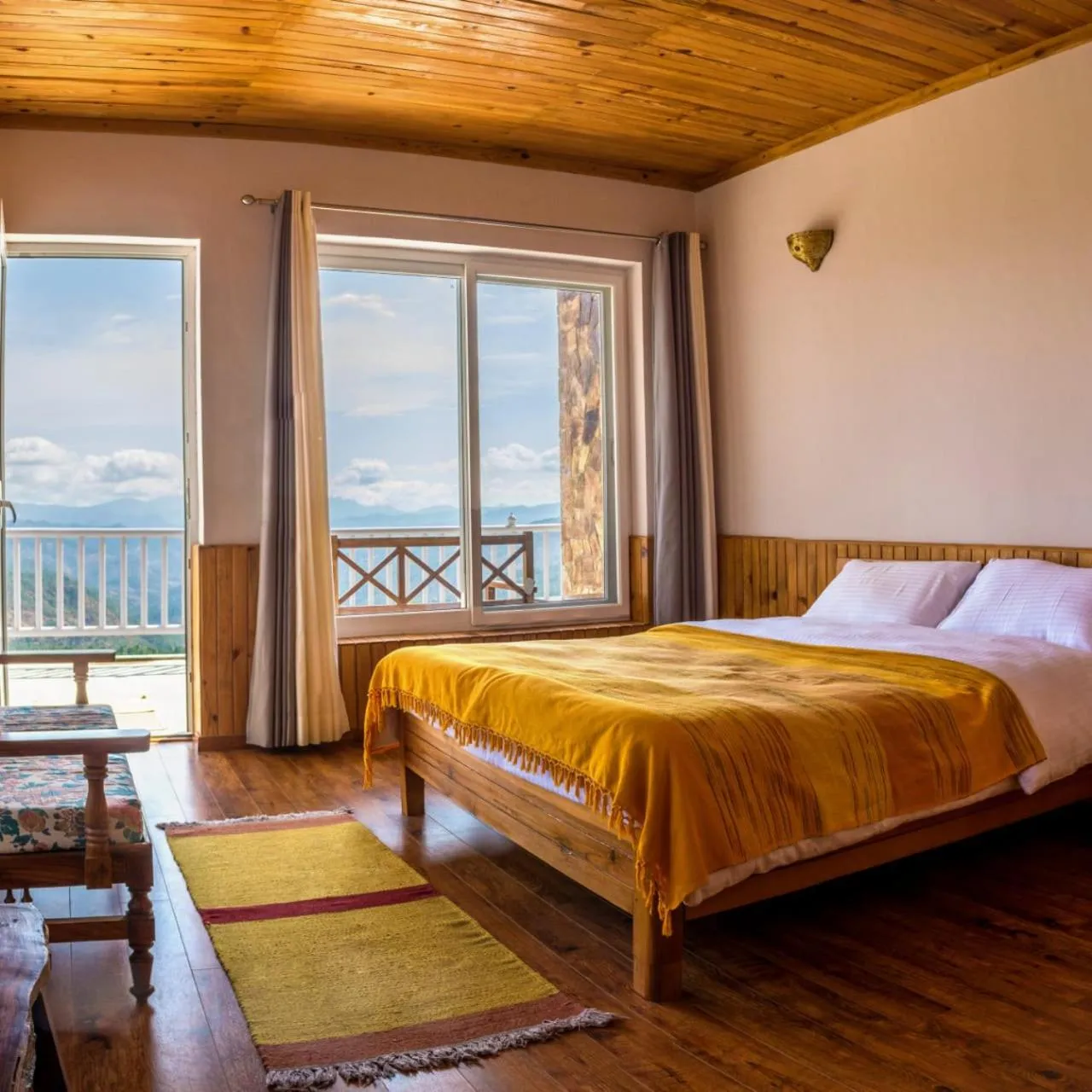 Bed in Kasar Rainbow Yoga Retreat