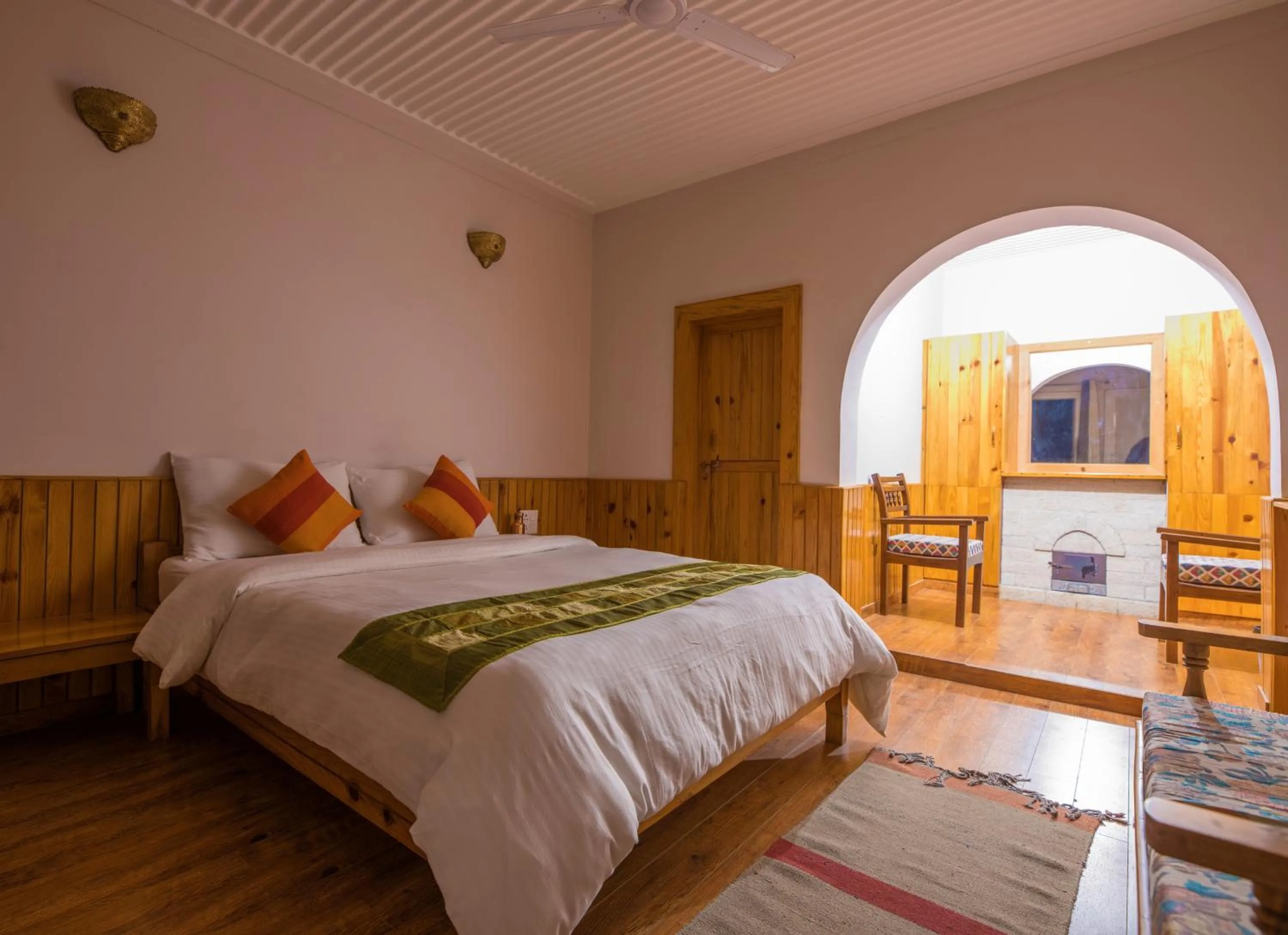 Bed in Kasar Rainbow Yoga Retreat
