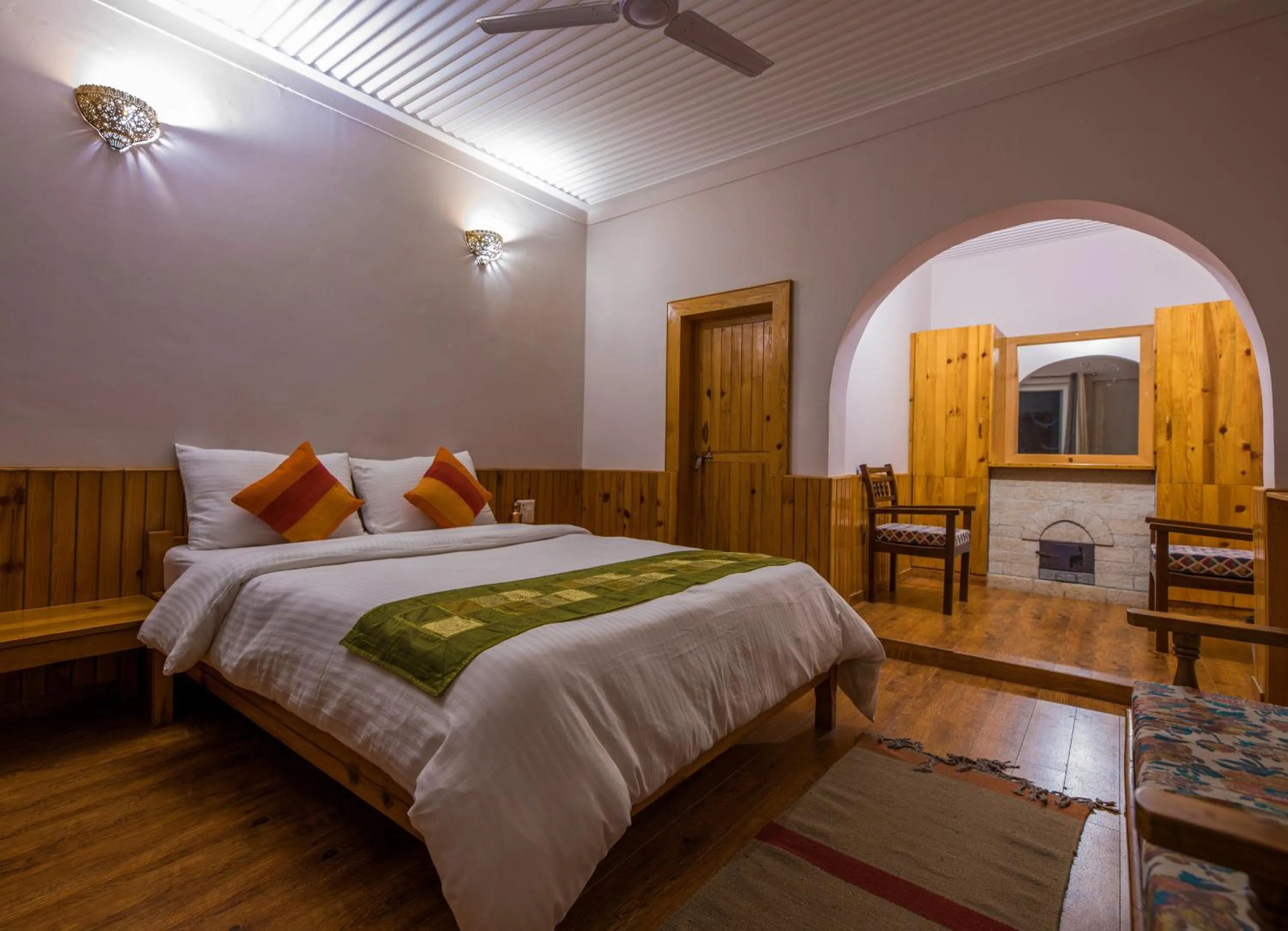 Bed in Kasar Rainbow Yoga Retreat