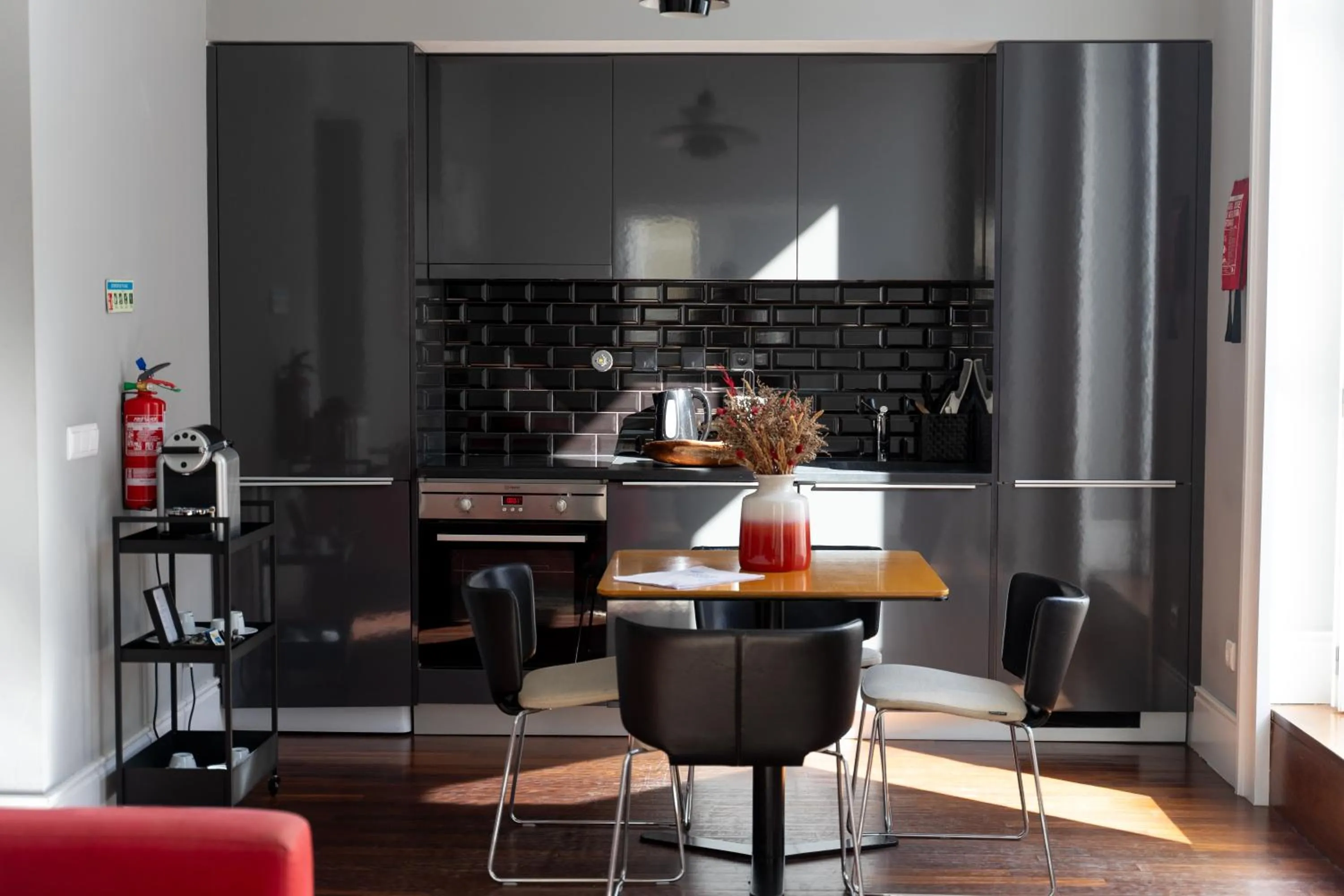 Kitchen or kitchenette in Oporto Serviced Apartments - Cedofeita