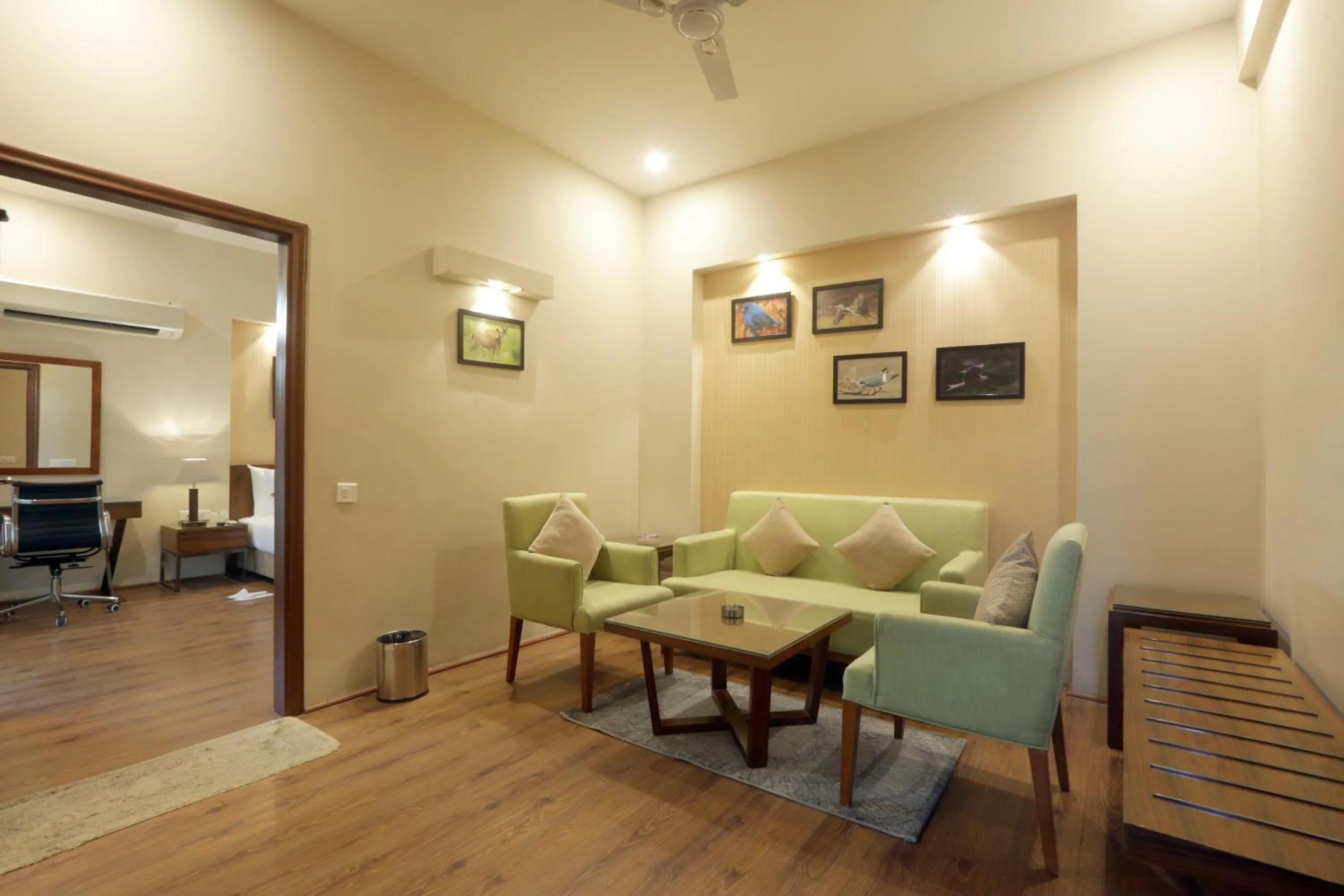 Seating area in Resort De Coracao - Corbett , Uttarakhand