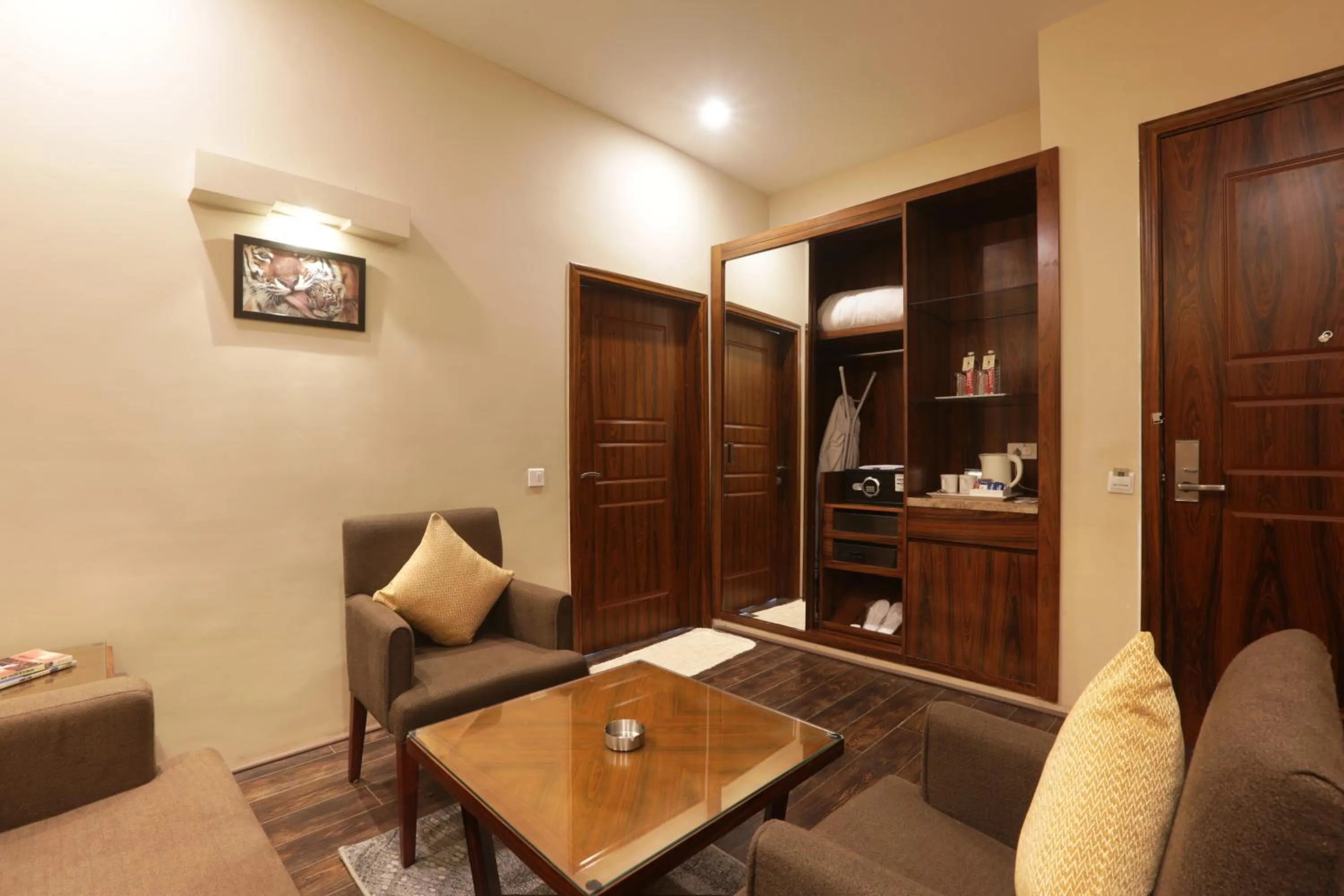 Seating area in Resort De Coracao - Corbett , Uttarakhand