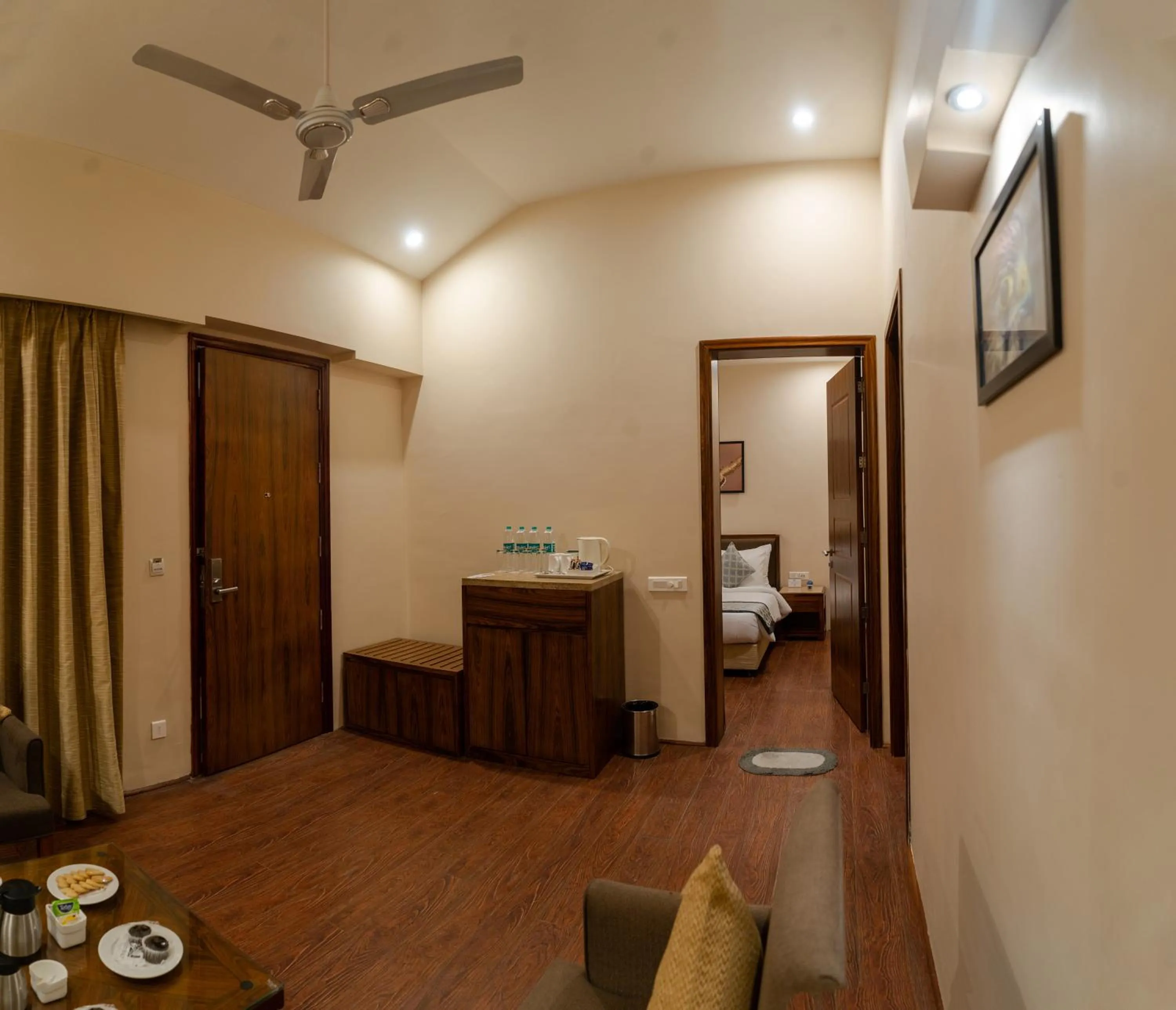 Living room, Bed in Resort De Coracao - Corbett , Uttarakhand