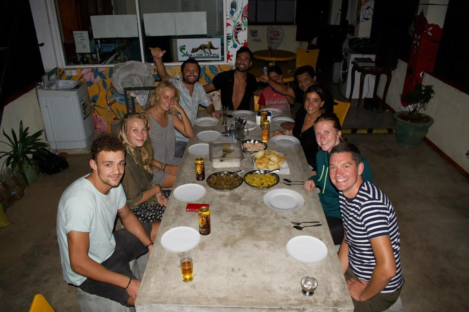 group of guests in Kandy Backpackers Hostel