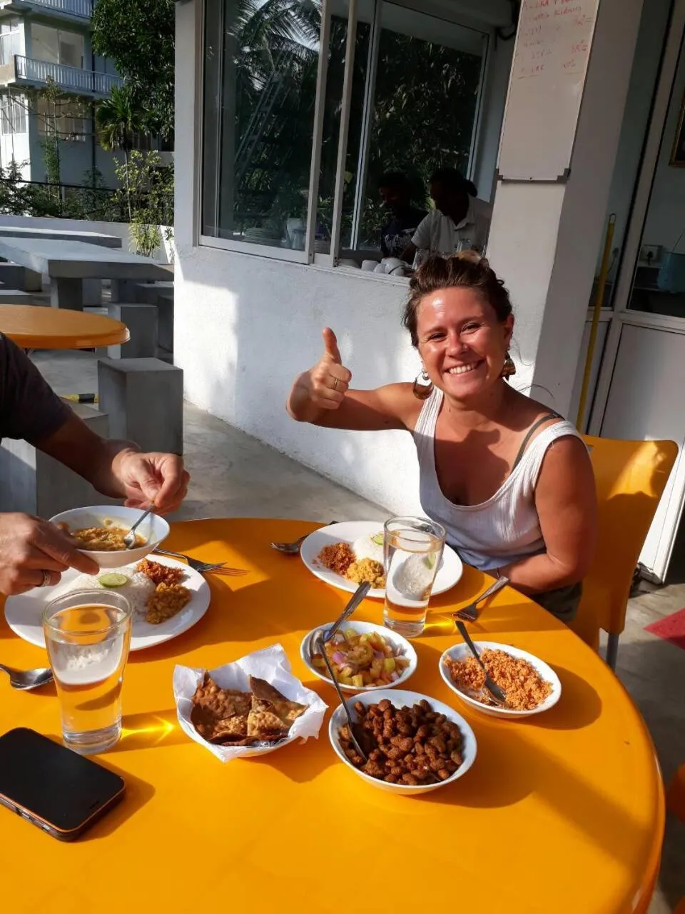 Asian breakfast in Kandy Backpackers Hostel