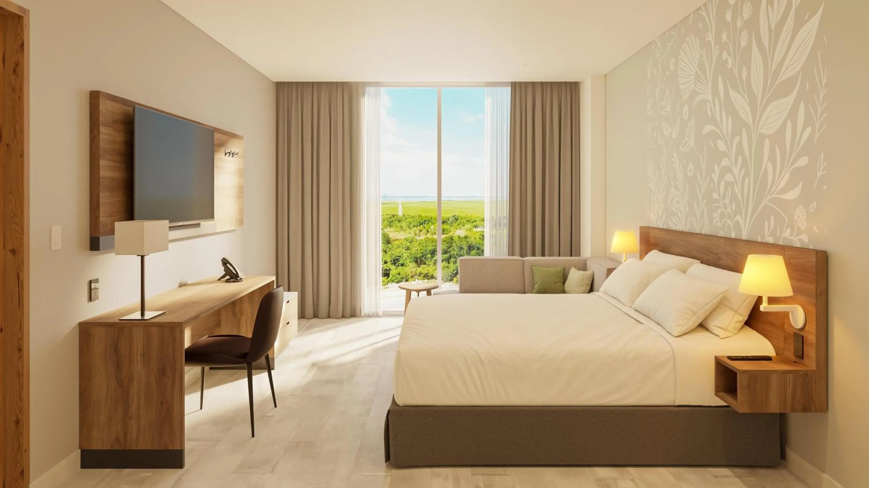 Photo of the whole room, Bed in Hyatt Place Cancun Airport