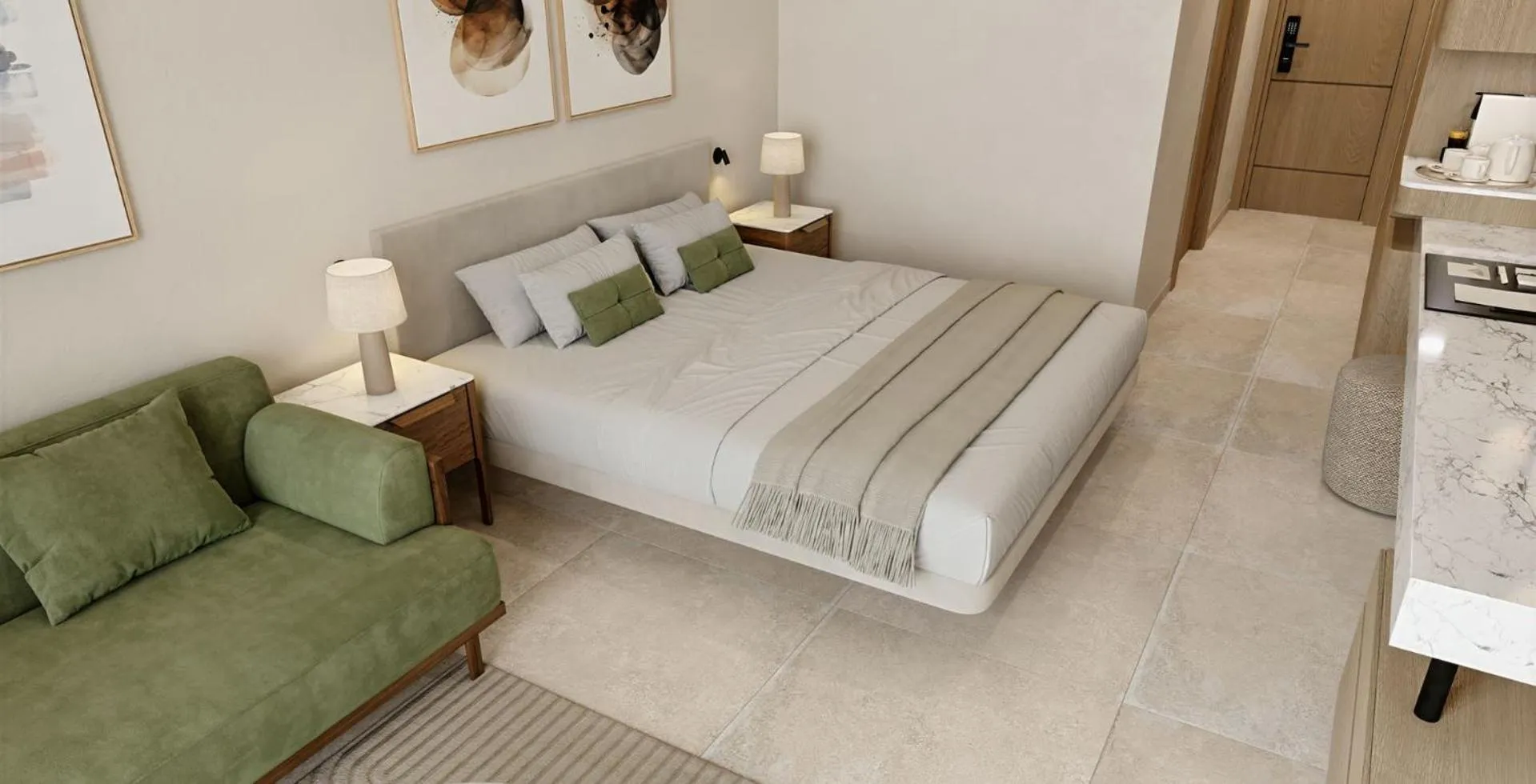 Photo of the whole room, Bed in Sunrise Emerald