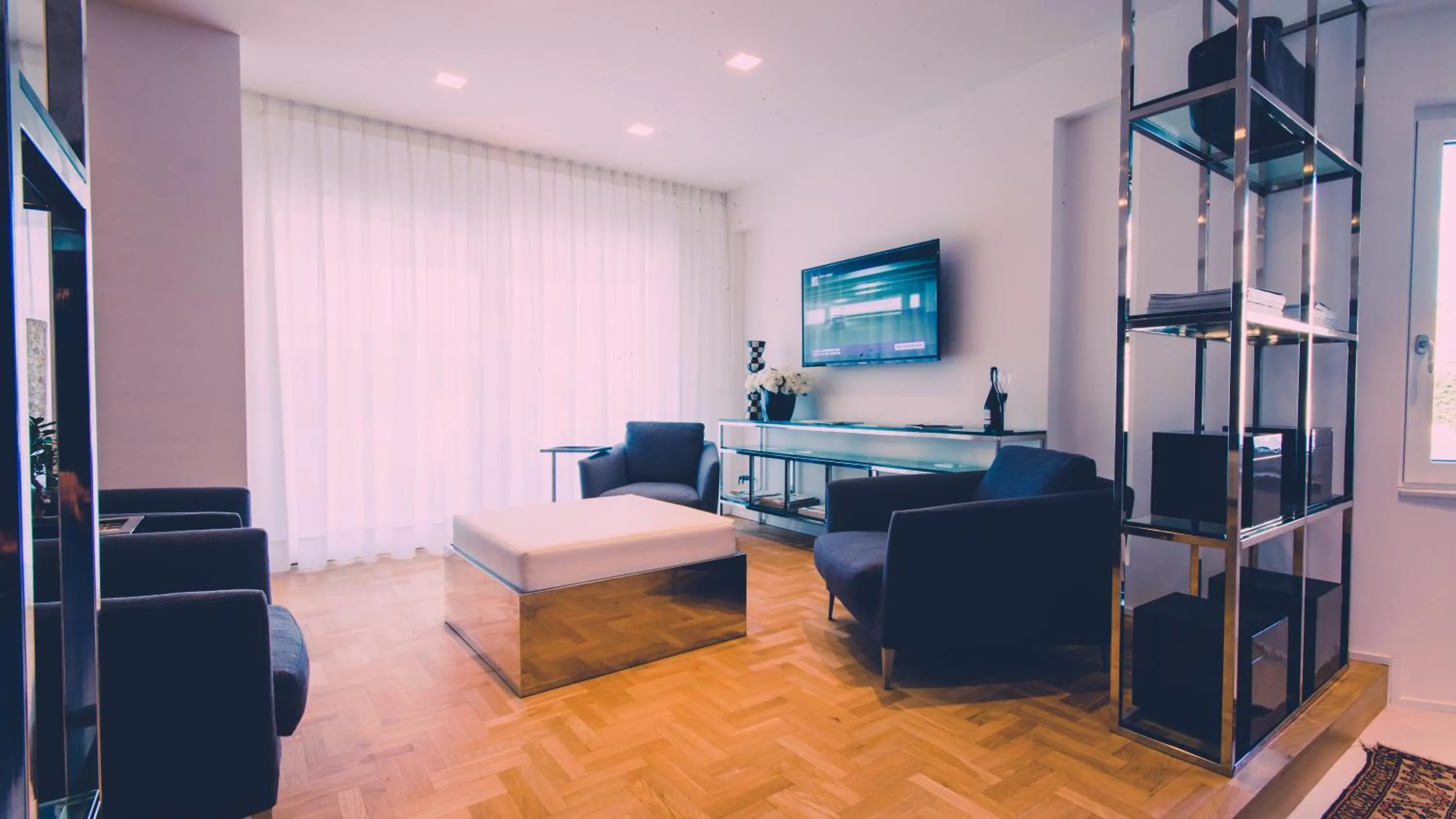 Communal lounge/ TV room, Bed in Siracusa Luxury Apartment