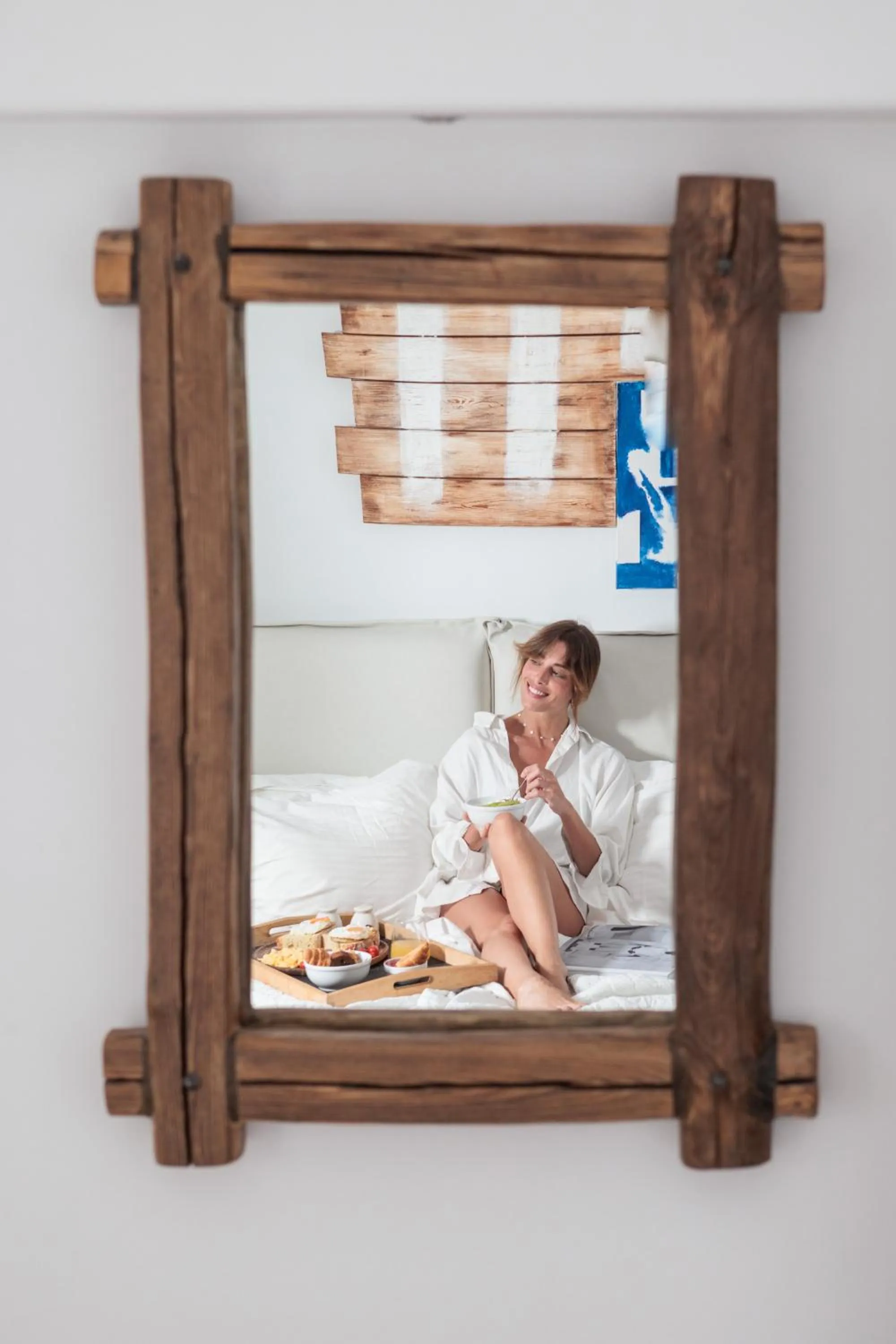 Bed in Halcyon Suites and Villas Naxos