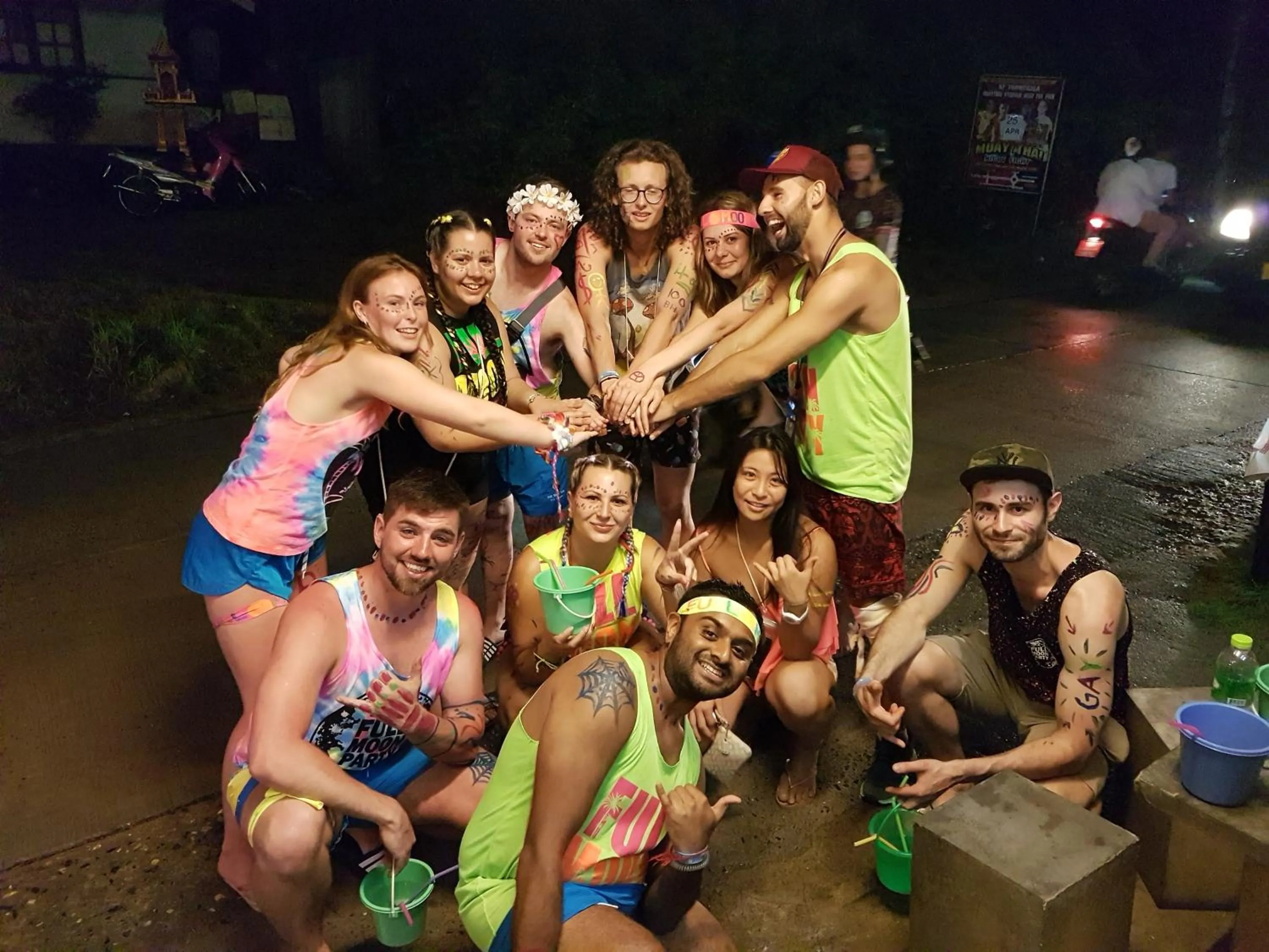 group of guests in Sleep Tight Hostel at Koh Phangan
