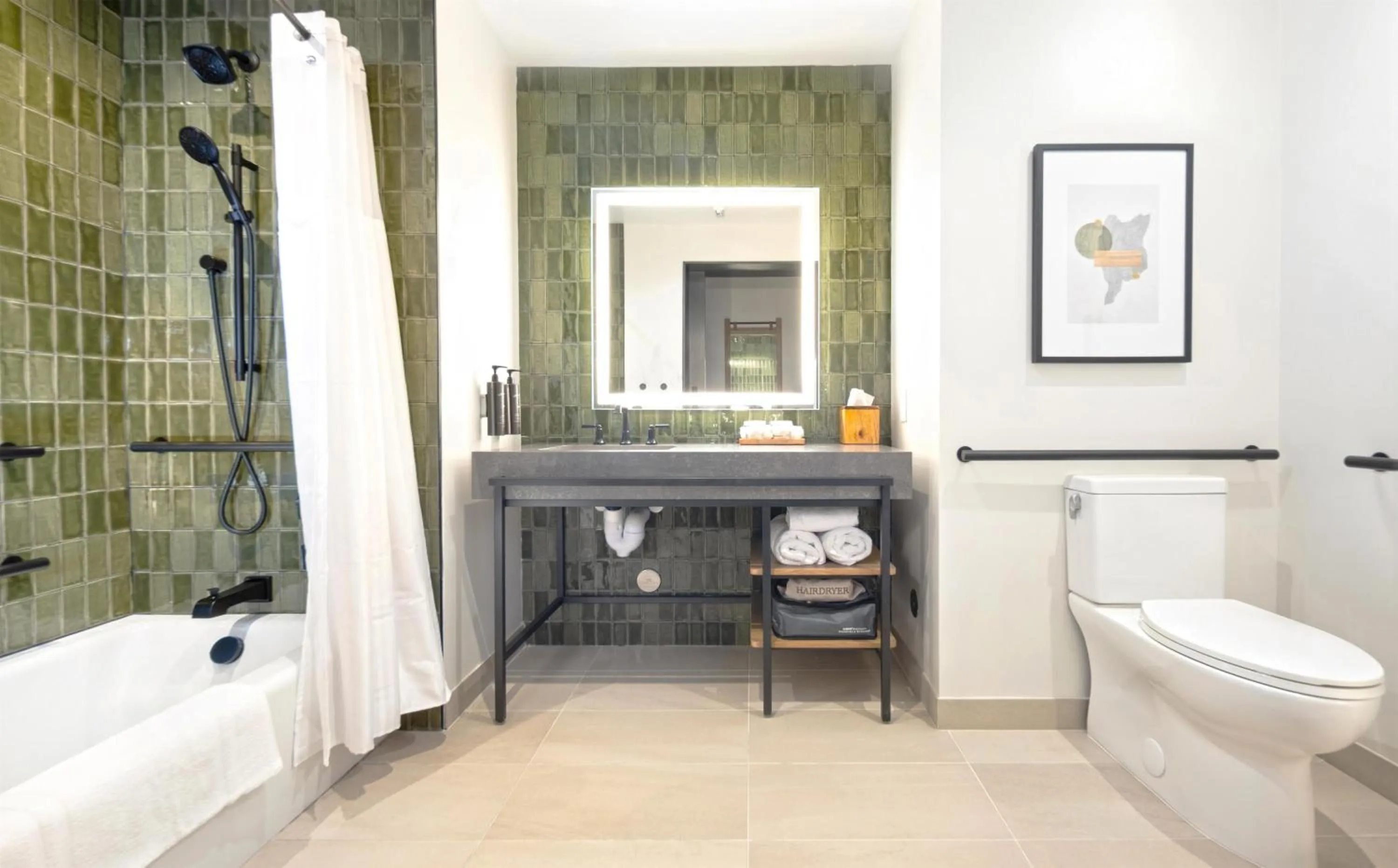 Bathroom in The Key Hotel Dubuque, Tapestry Collection By Hilton