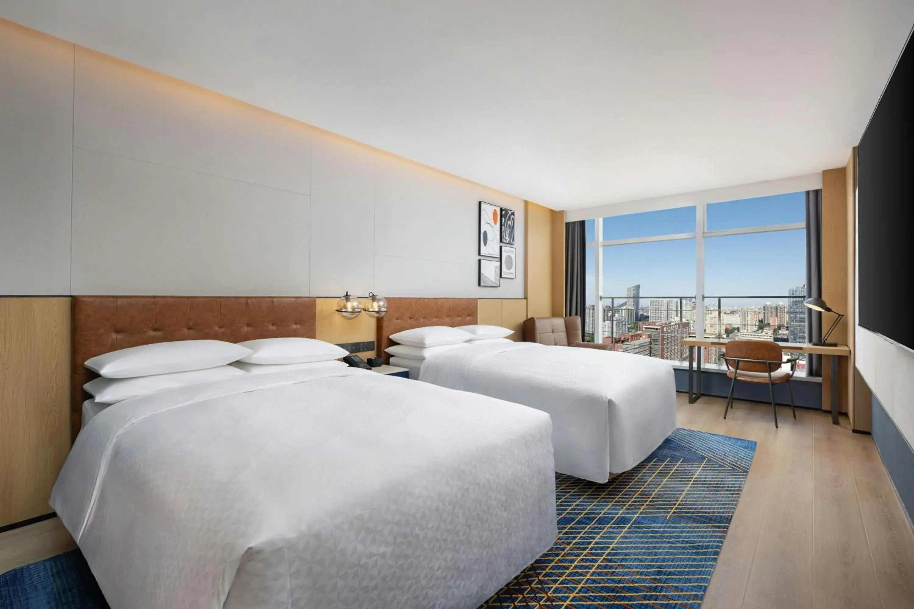 Double Room with Two Double Beds and CBD View in Four Points by Sheraton Beijing Sanlitun Workers Stadium Double Room with Two Double Beds and CBD View in Four Points by Sheraton Beijing Sanlitun Workers Stadium