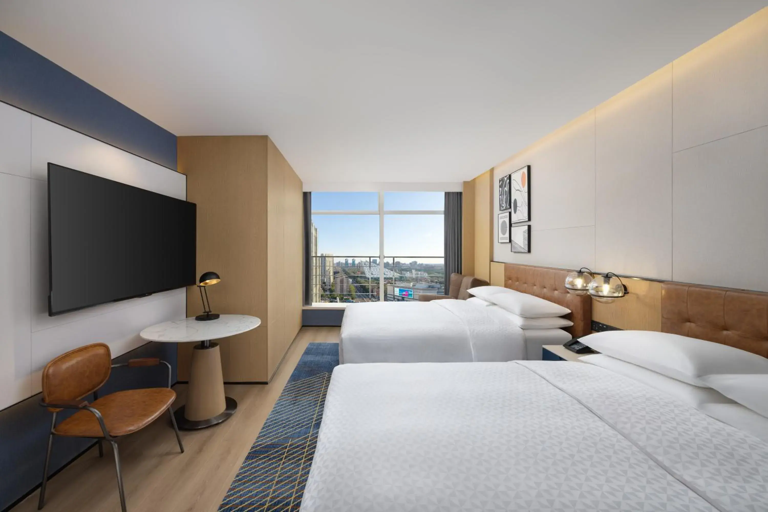 Double Room with Two Double Beds and Urban View in Four Points by Sheraton Beijing Sanlitun Workers Stadium Double Room with Two Double Beds and Urban View in Four Points by Sheraton Beijing Sanlitun Workers Stadium