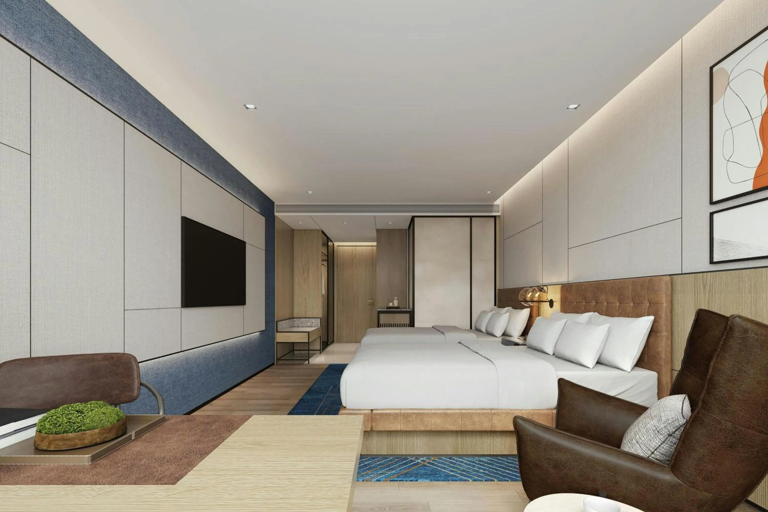 Double Room with Two Double Beds and CBD View in Four Points by Sheraton Beijing Sanlitun Workers Stadium