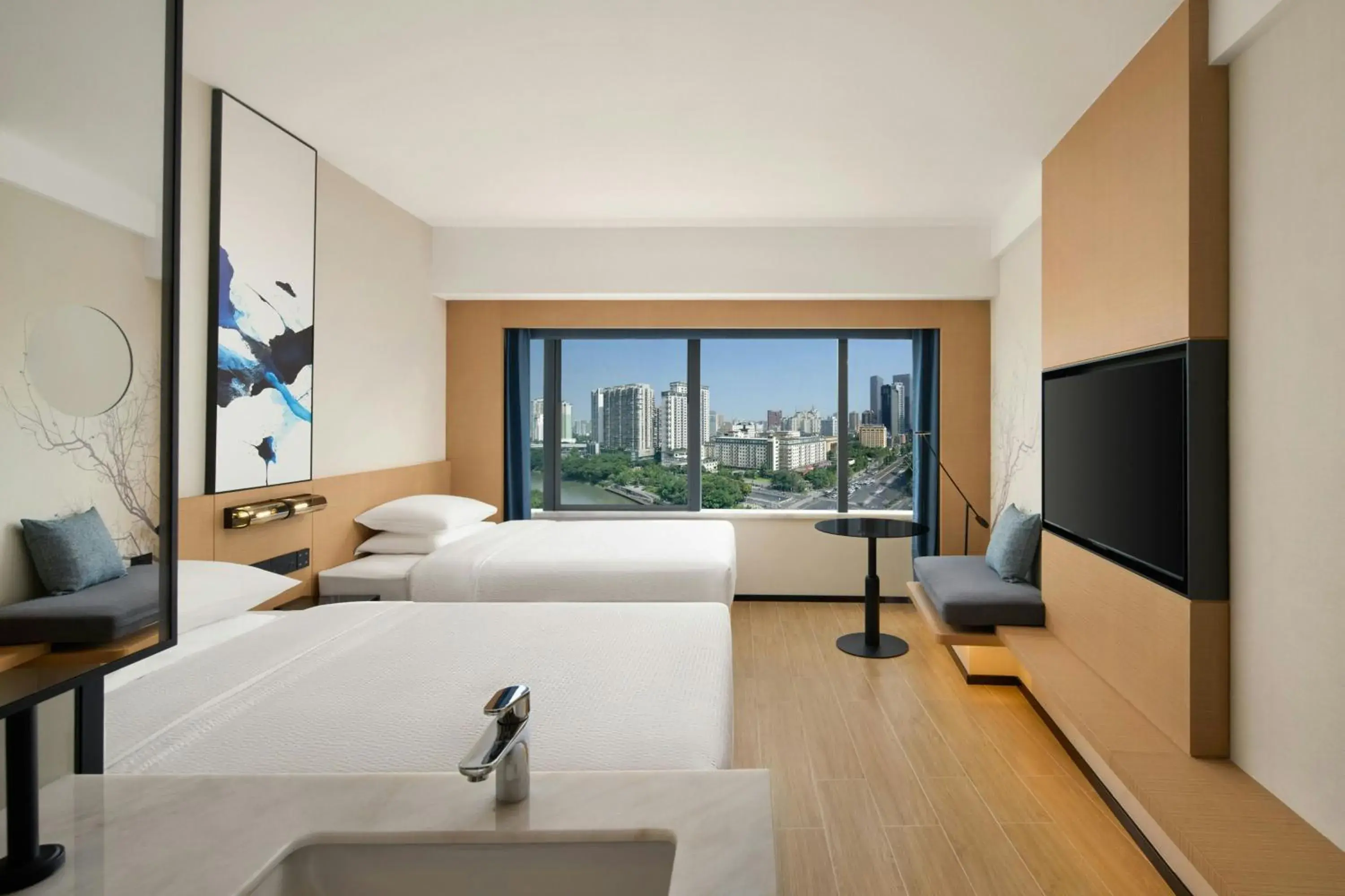 Double Room with Two Double Beds and River View in Fairfield by Marriott Chengdu Tianfu Square Double Room with Two Double Beds and River View in Fairfield by Marriott Chengdu Tianfu Square