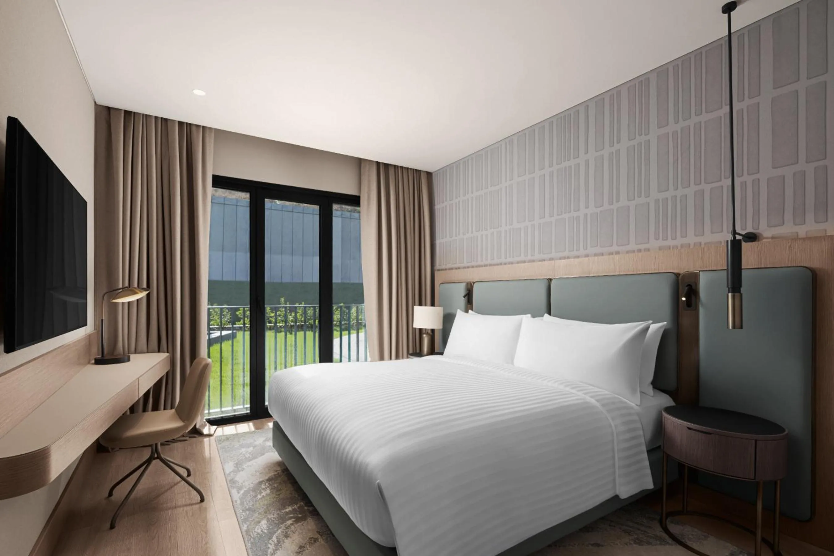 Bedroom, Bed in Marriott Executive Apartments Istanbul Tema World