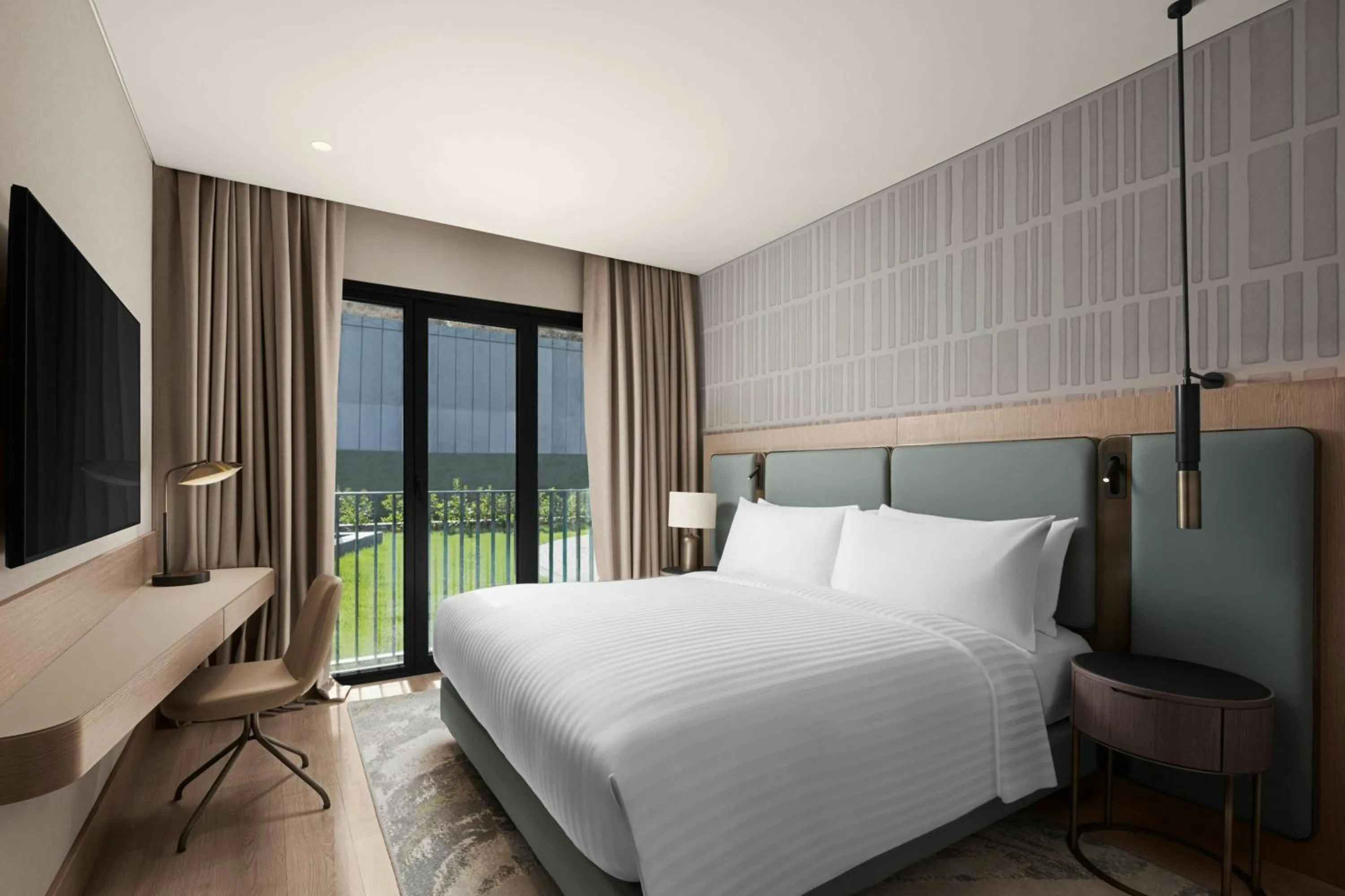 Bedroom, Bed in Marriott Executive Apartments Istanbul Tema World