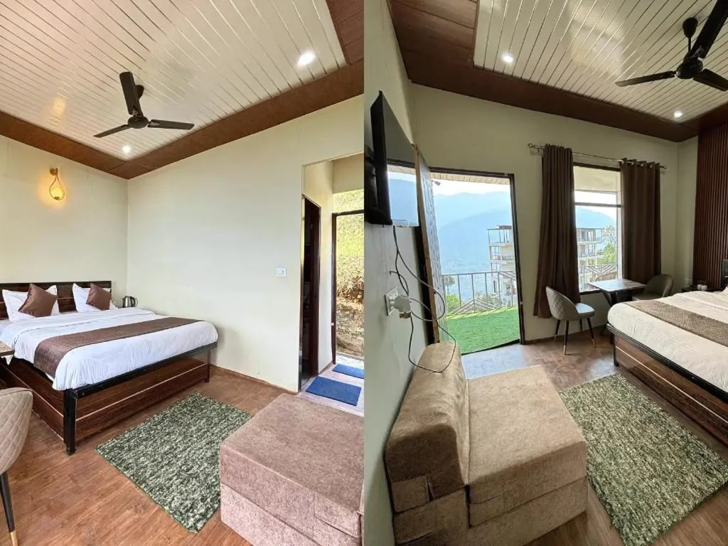 Bed in The Hills Inn Resort Guptkashi