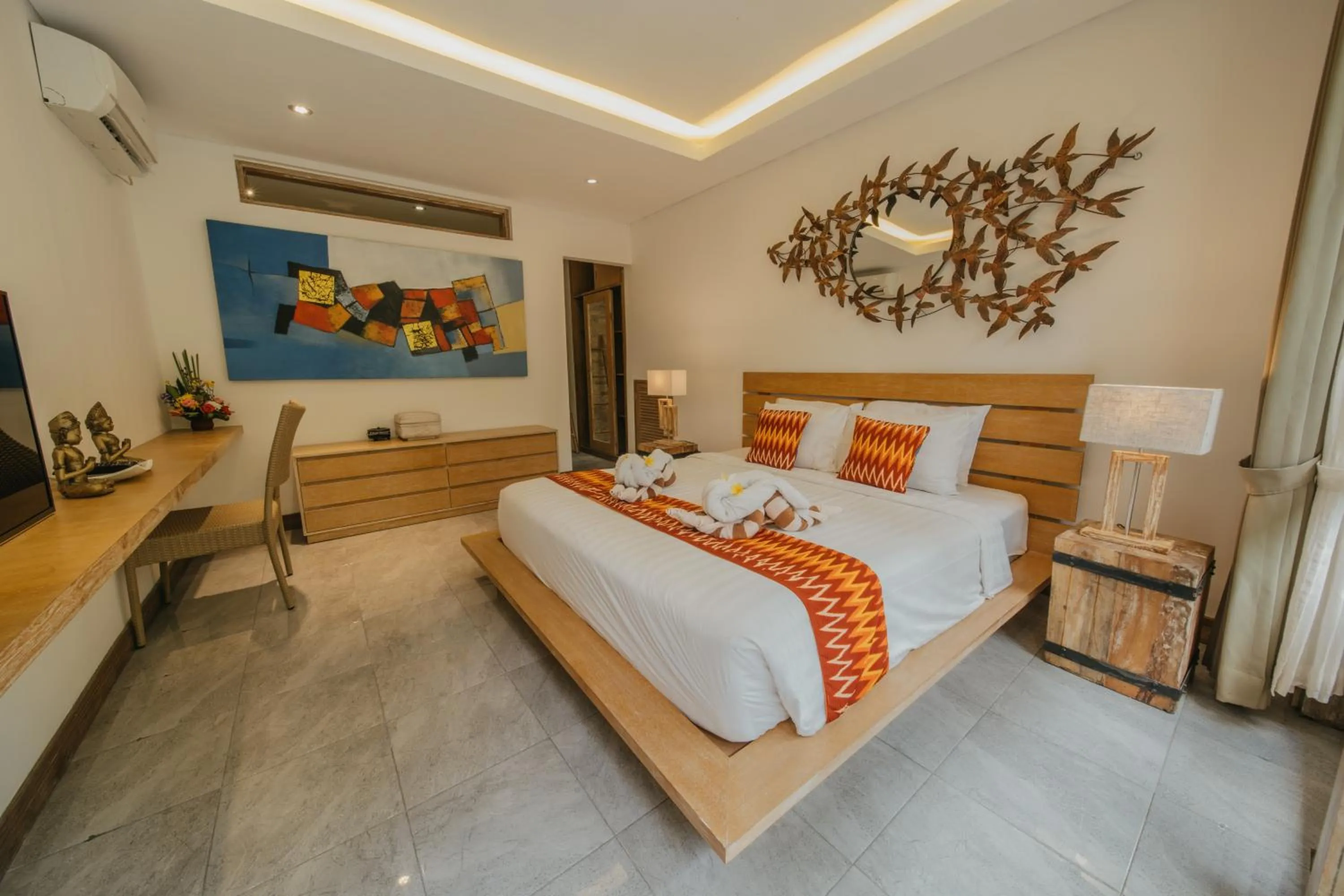 Bed in La-Meli Villas Ubud