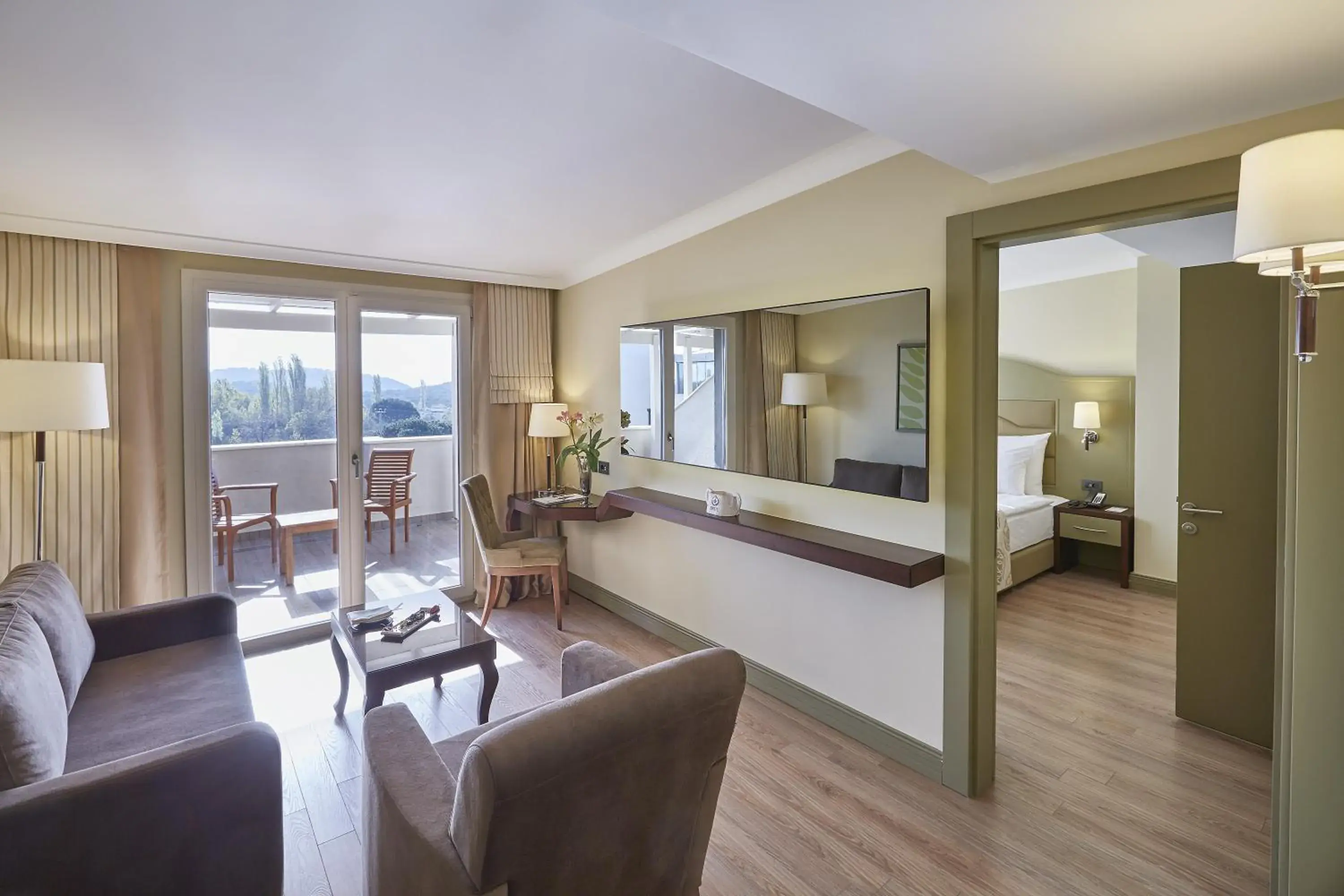 Living room, Bed in Ramada Resort Kazdağlari Thermal & Spa Living room, Bed in Ramada Resort Kazdağlari Thermal & Spa