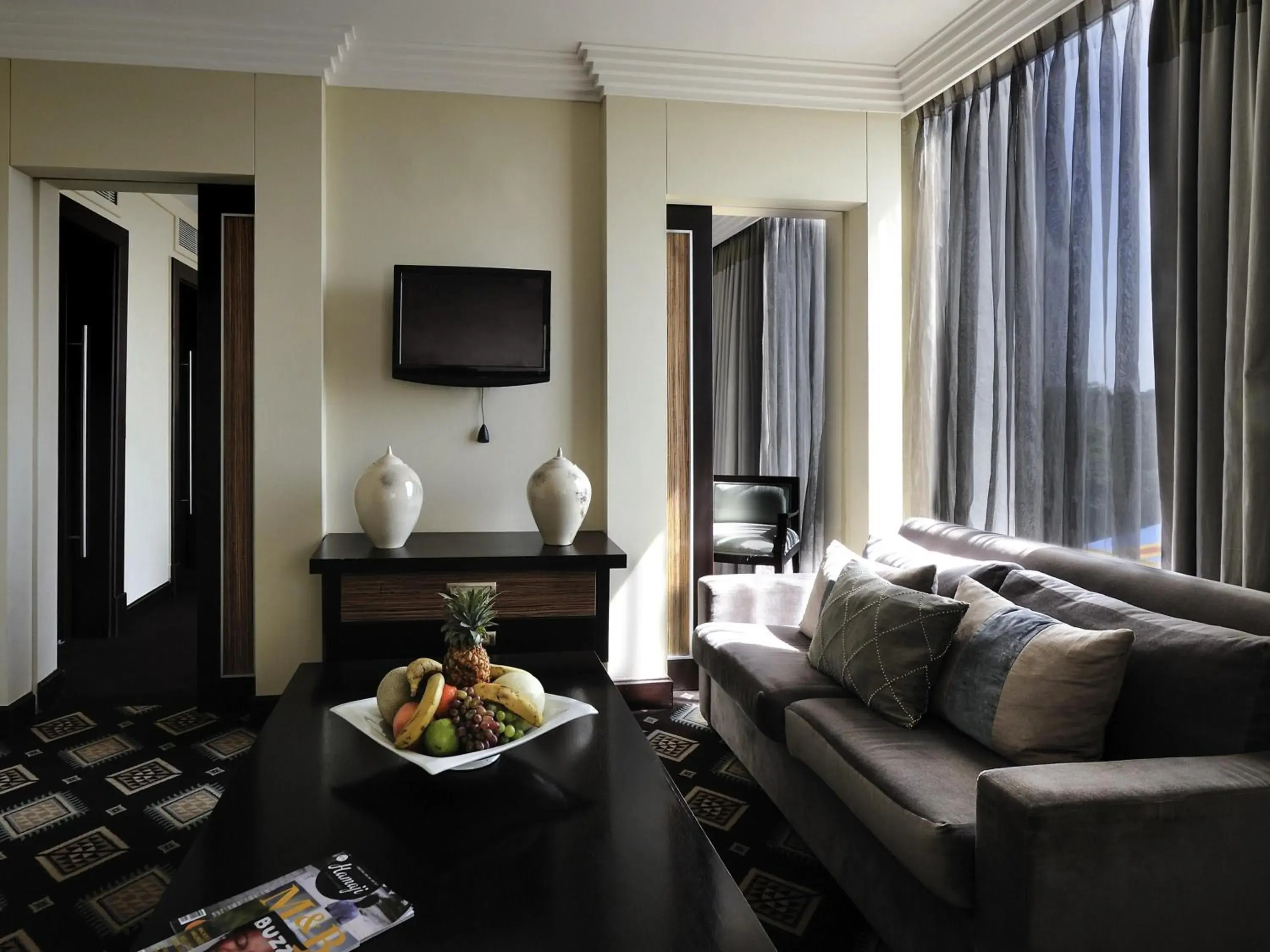 Bedroom in Pullman Lubumbashi Grand Karavia. Bedroom in Pullman Lubumbashi Grand Karavia.