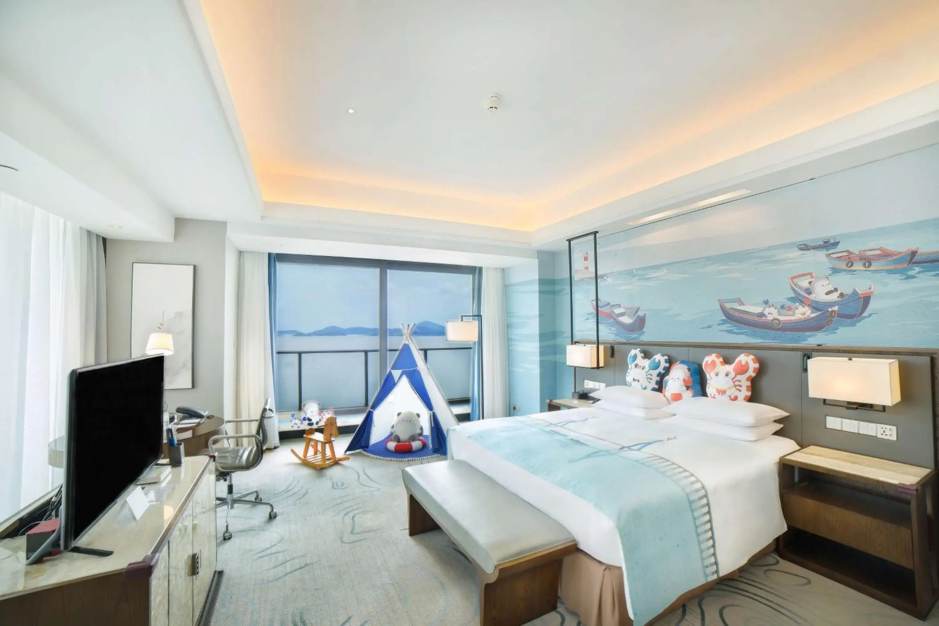 Bed in Hilton Zhoushan Bed in Hilton Zhoushan