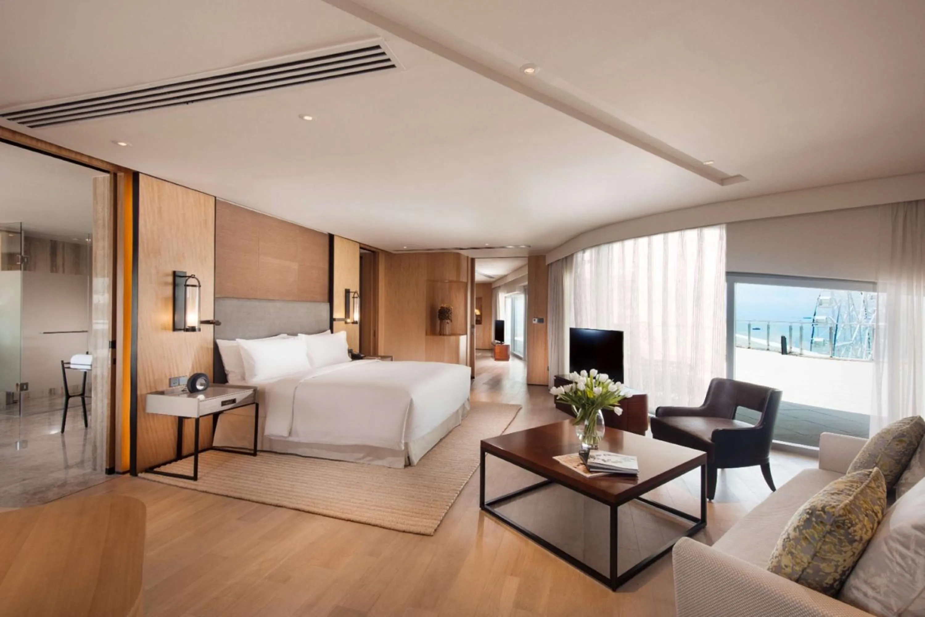 Living room, Bed in Conrad Manila