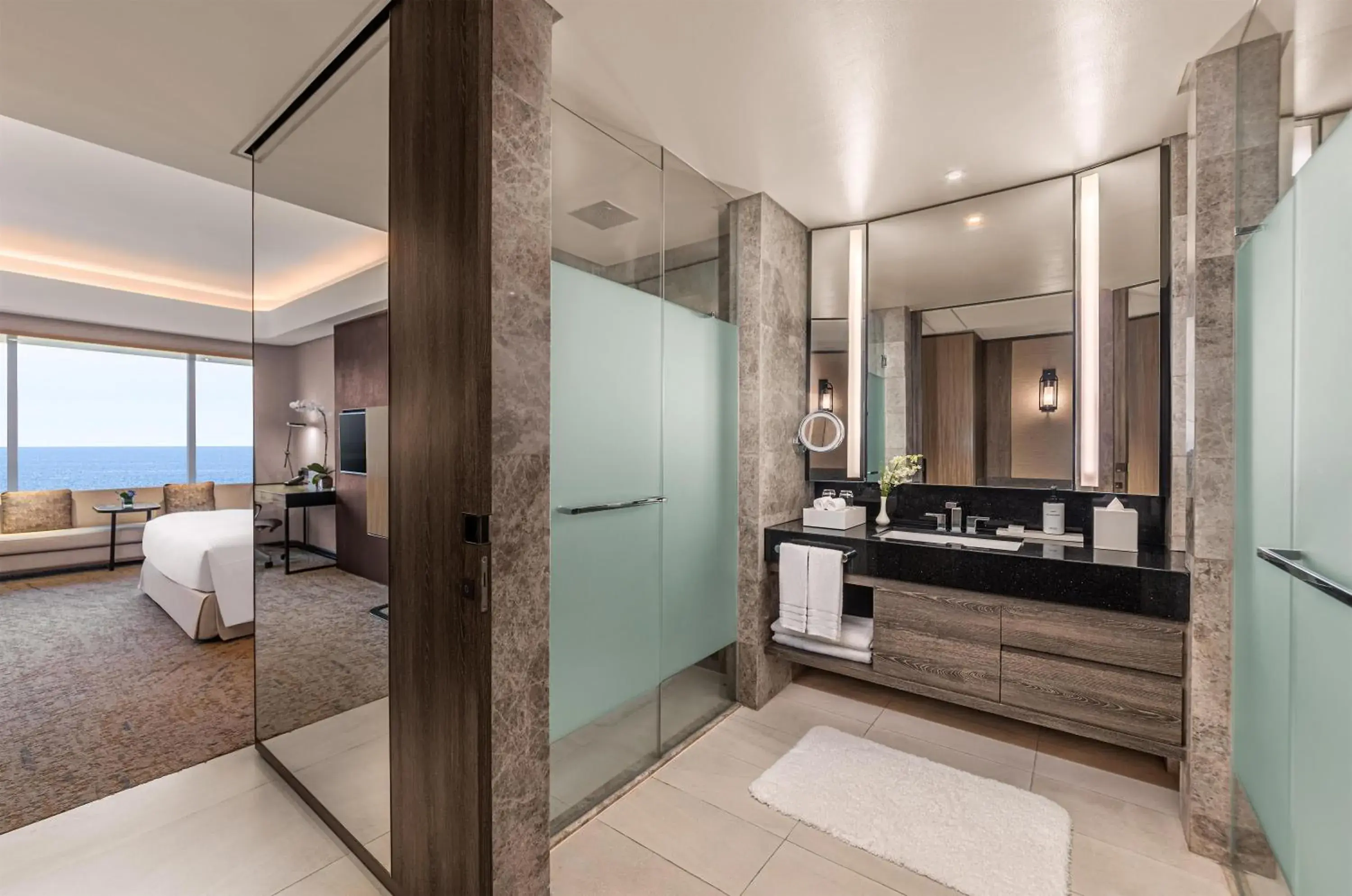 Deluxe King Room with Bay View in Conrad Manila Deluxe King Room with Bay View in Conrad Manila