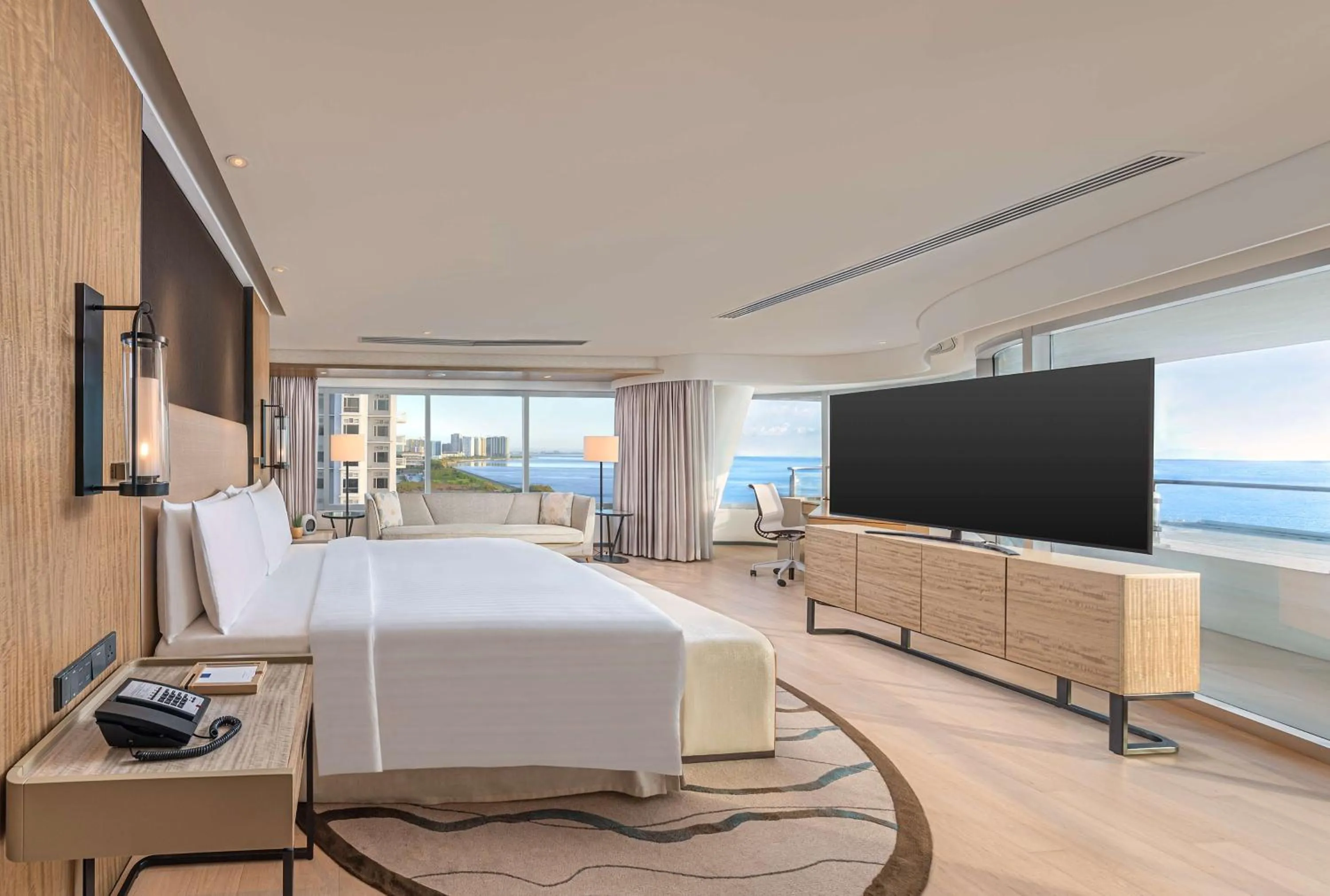 Living room, Bed in Conrad Manila