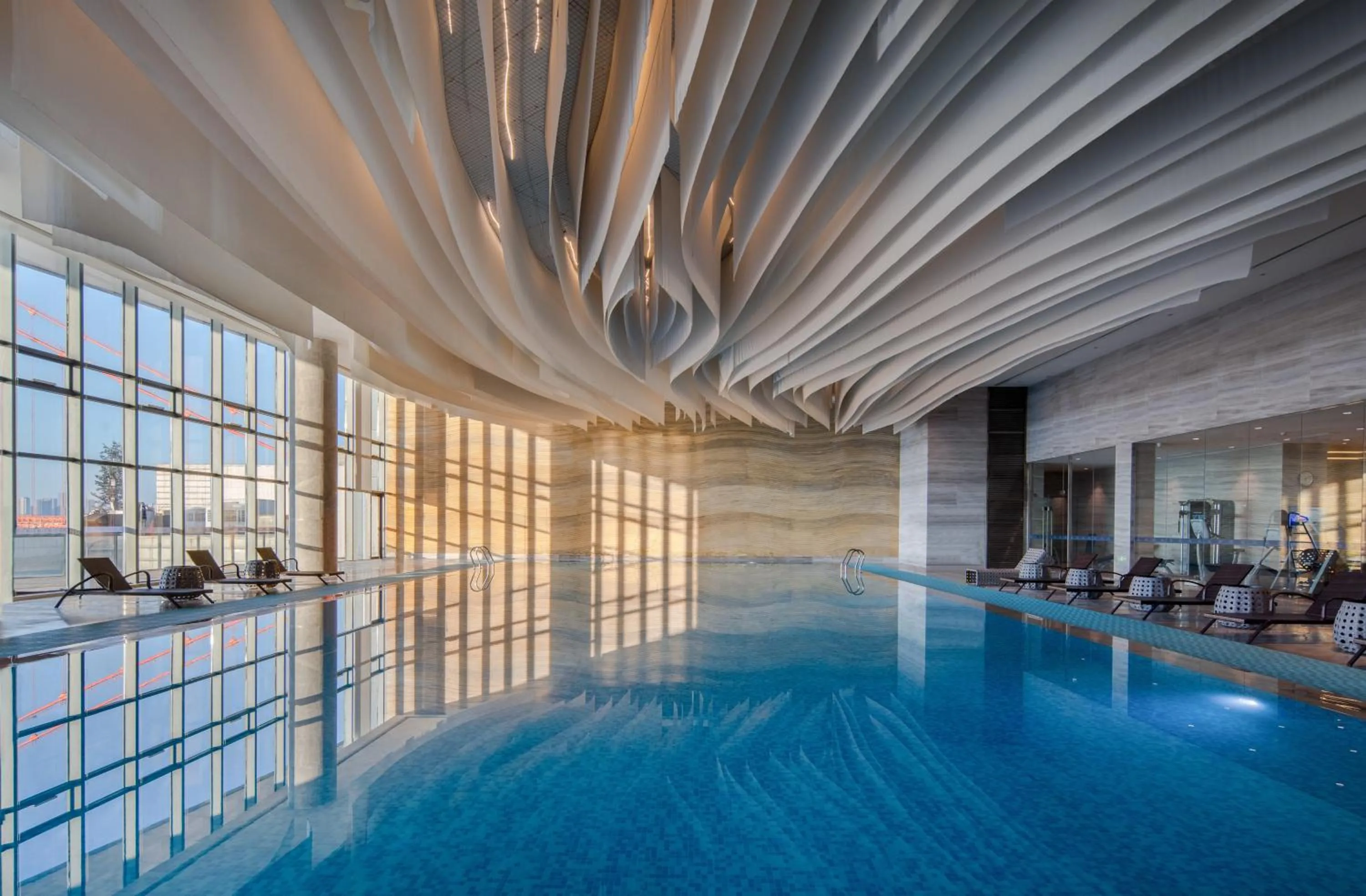 Swimming pool in Hilton Wuhan Yangtze Riverside