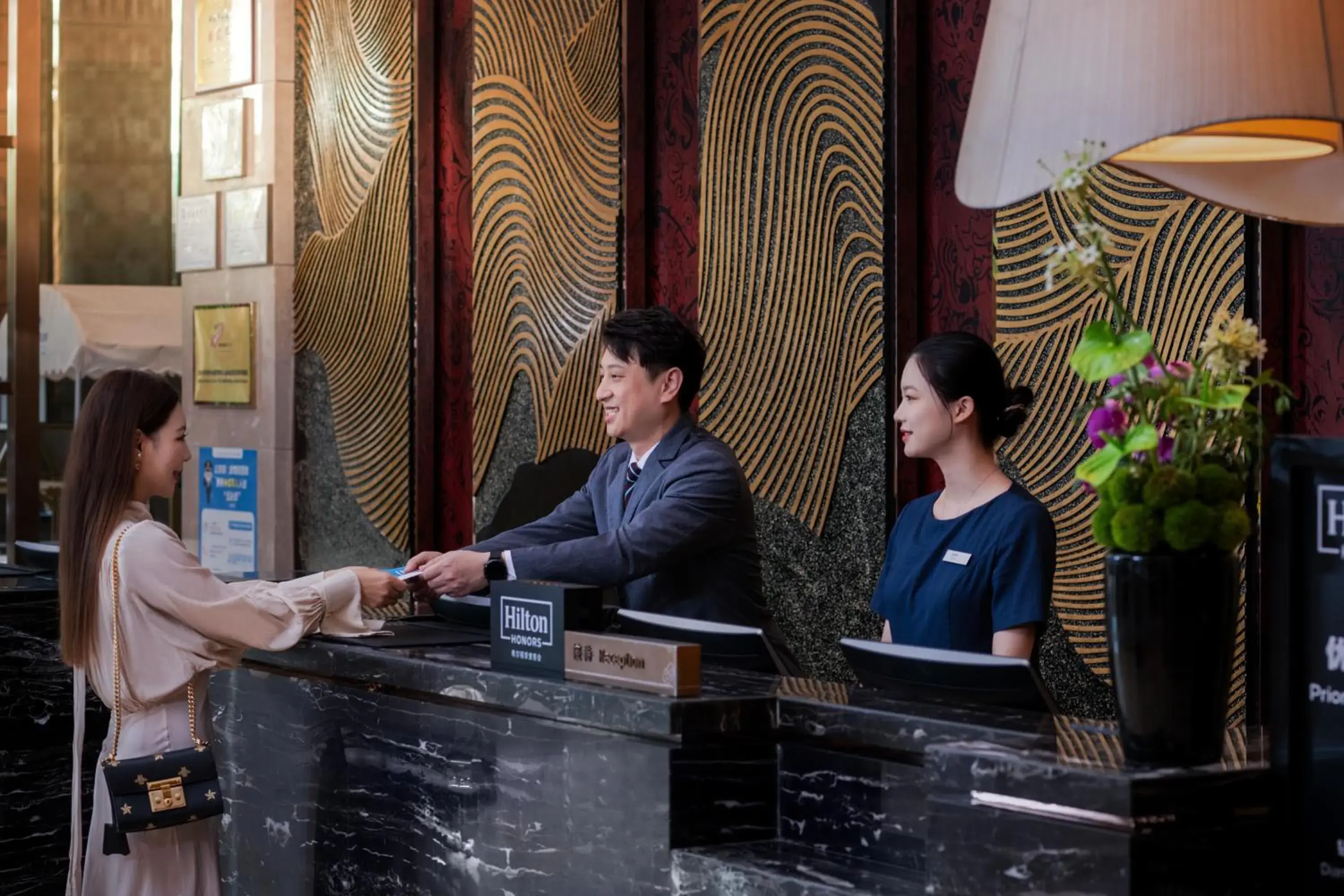 Lobby or reception in Hilton Wuhan Yangtze Riverside Lobby or reception in Hilton Wuhan Yangtze Riverside